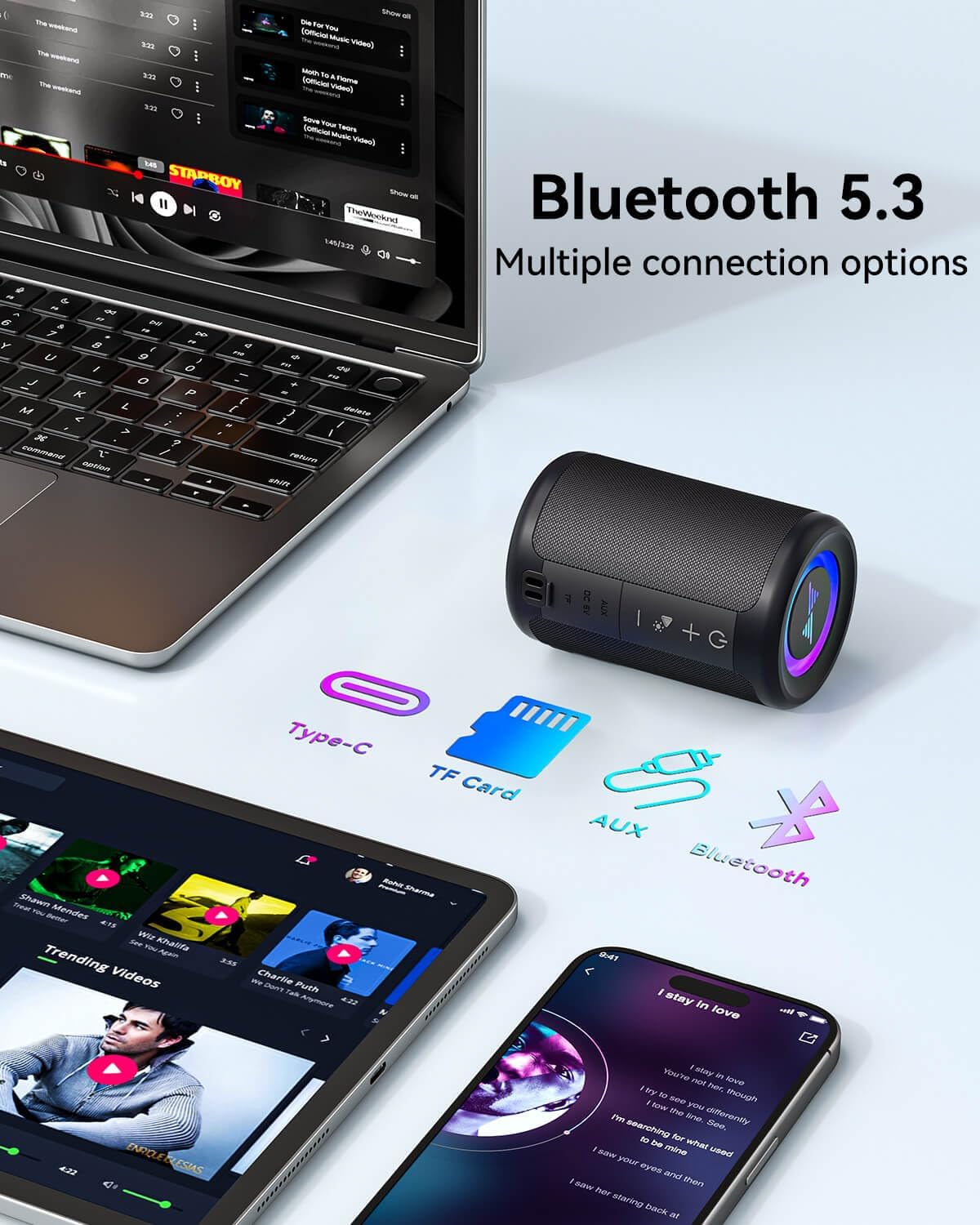 Wireless Speaker Portable Audio Multimedia Rechargeable Black  - ONXW222 2577-5