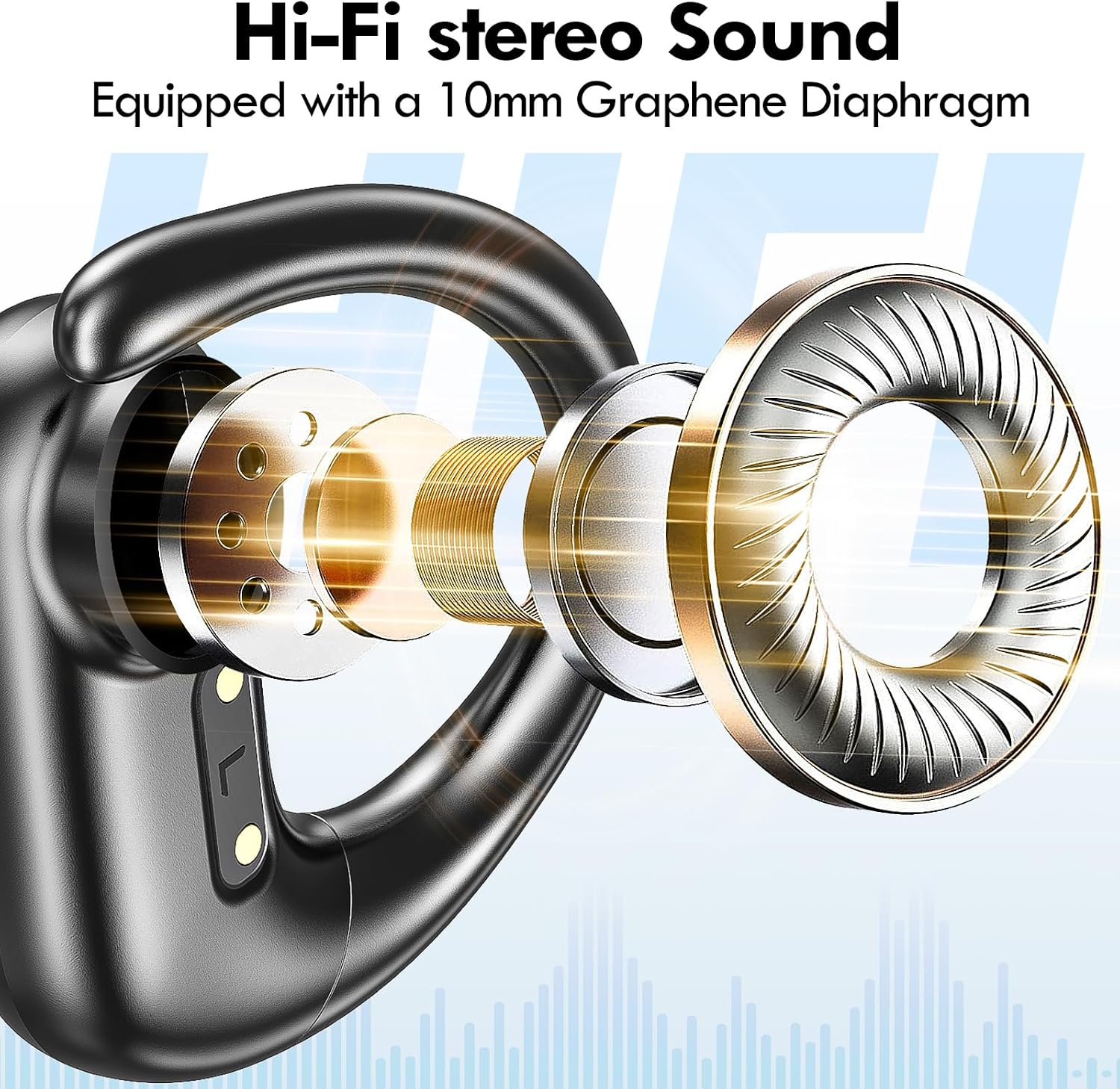 Wireless Ear-hook Earphones  Bluetooth Earbuds Over the Ear Headphones True Stereo Charging Case Hands-free Mic  - ONXW142 2491-2