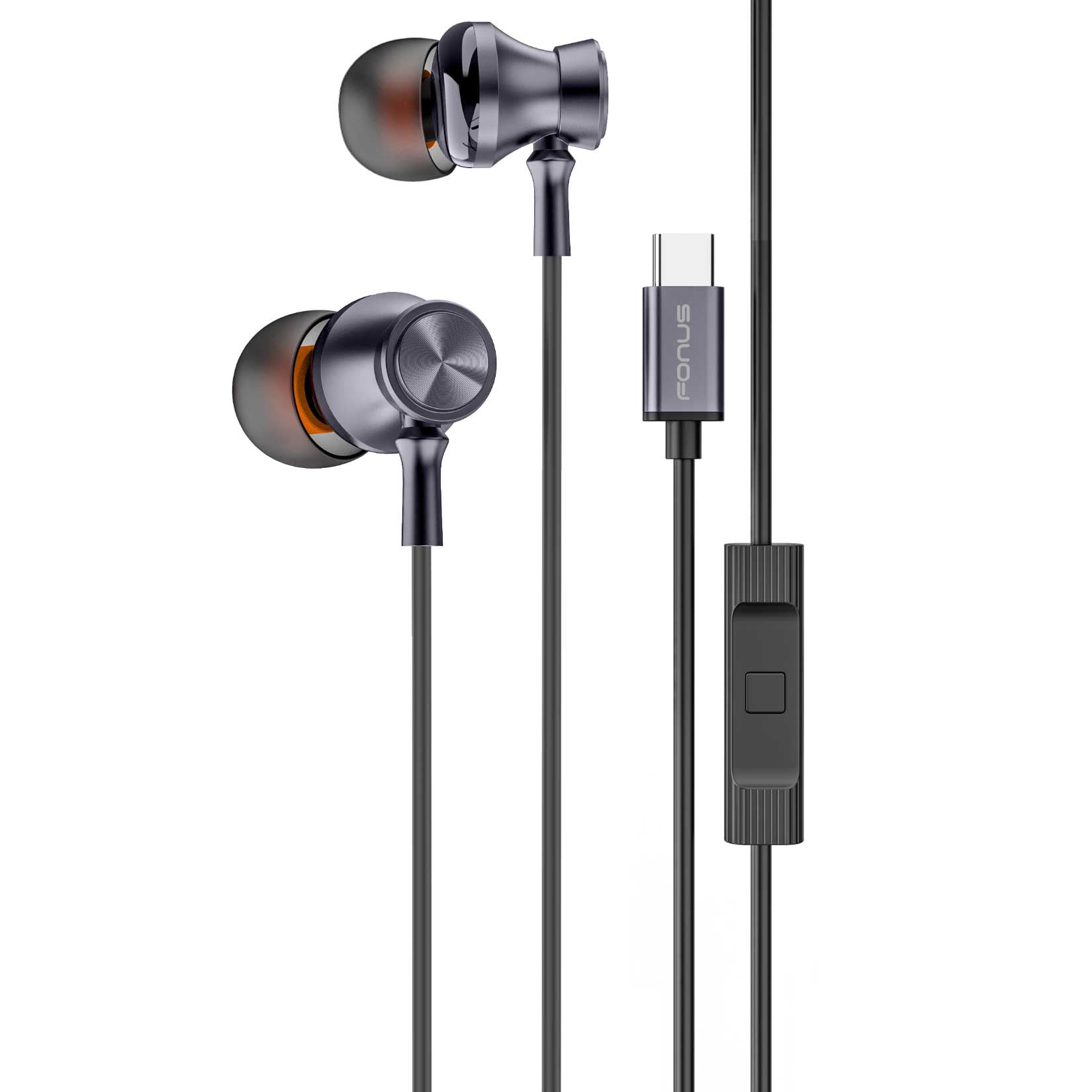 Wired TYPE-C Earphones USB-C Earbuds Magnetic Headphone w Mic Headset Earpieces  - ONC96 2575-1