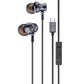 Wired TYPE-C Earphones USB-C Earbuds Magnetic Headphone w Mic Headset Earpieces  - ONC96 2575-1