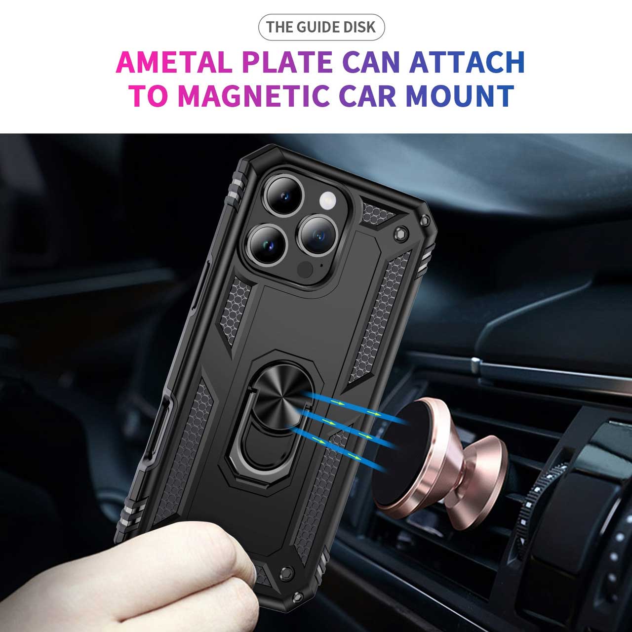 Case Belt Clip Holster Swivel Metal Ring Cover Kickstand Combo  - ONM63 2203-6