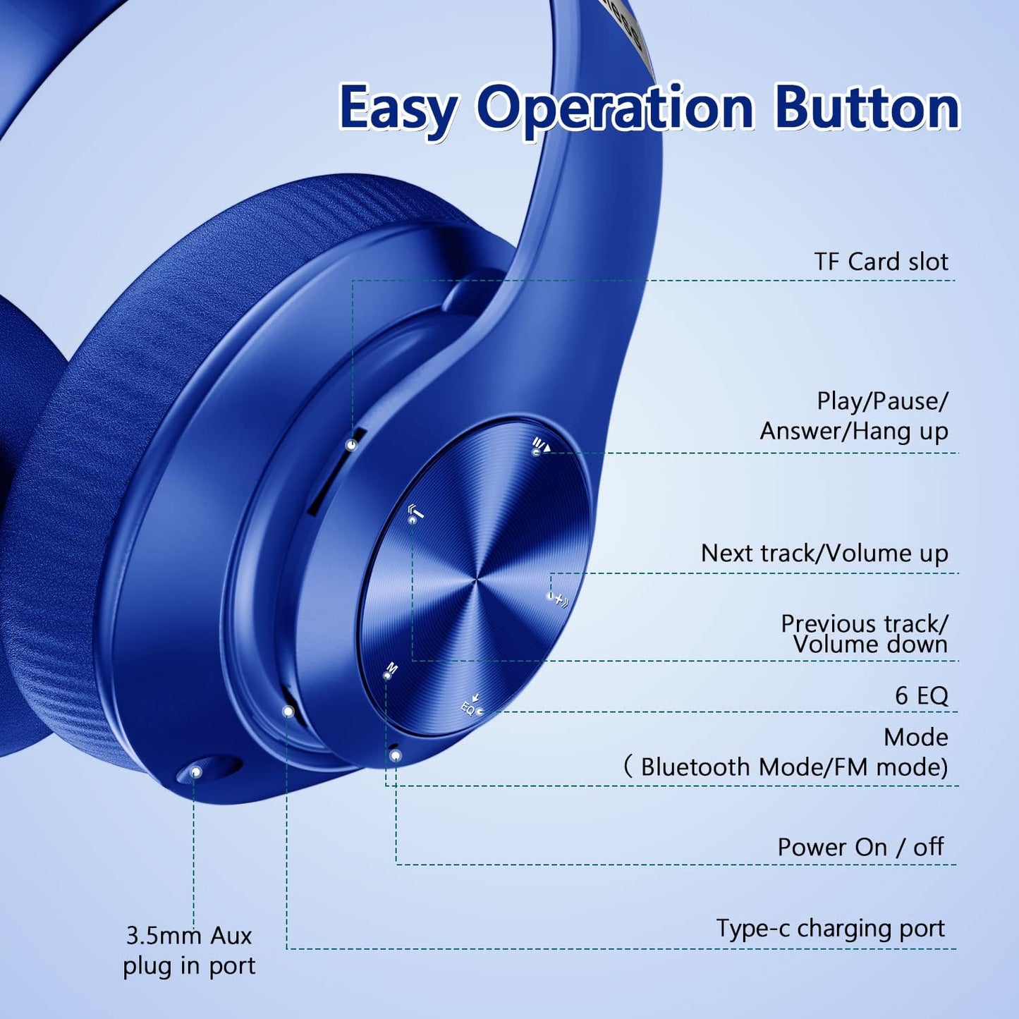 Wireless Headphones Foldable Headset w Mic Earphones Earbuds  - ONXW131 2480-5