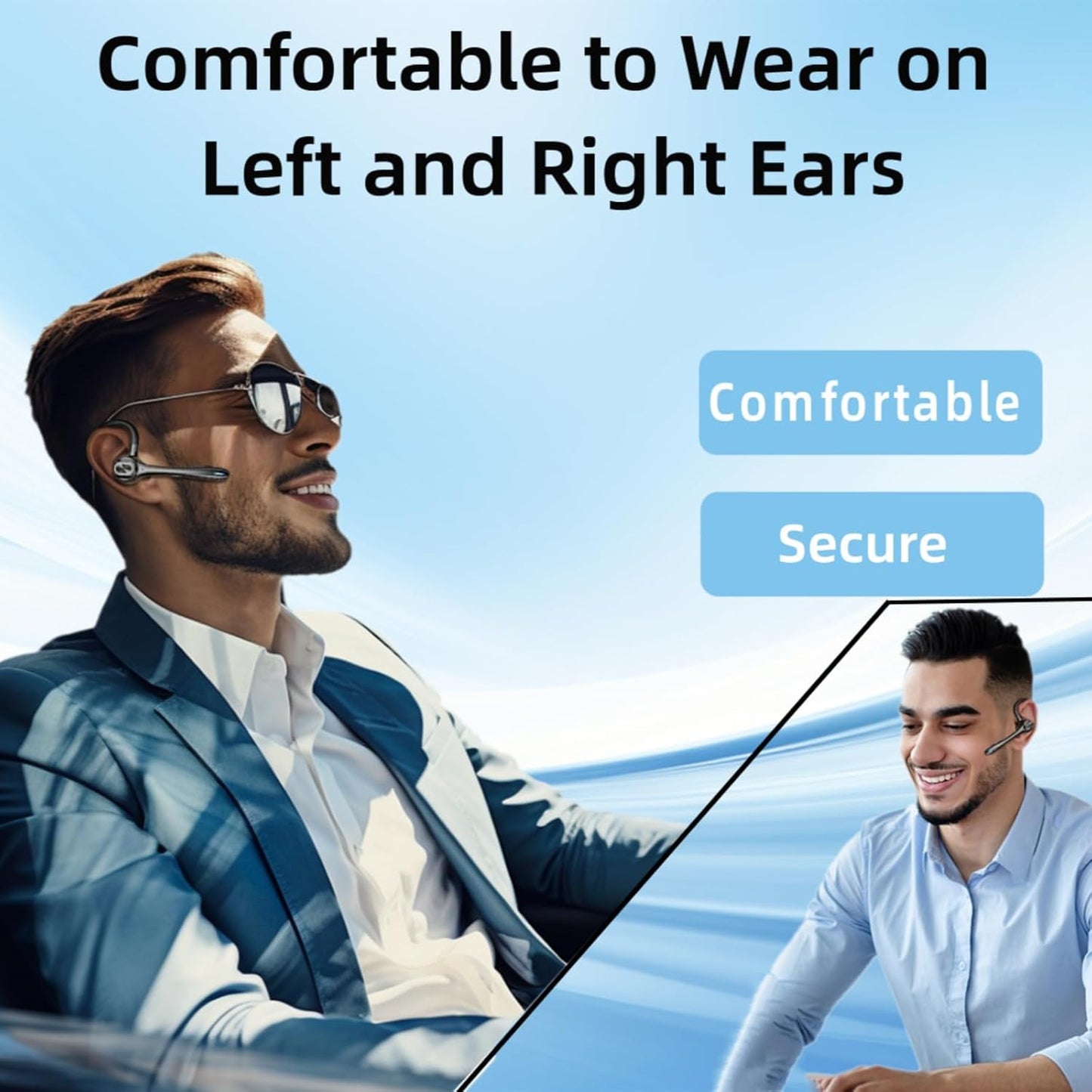 Wireless Earphone Ear-hook Headphone Boom Mic Single Over The Ear Earbud  - ONXW225 2580-6