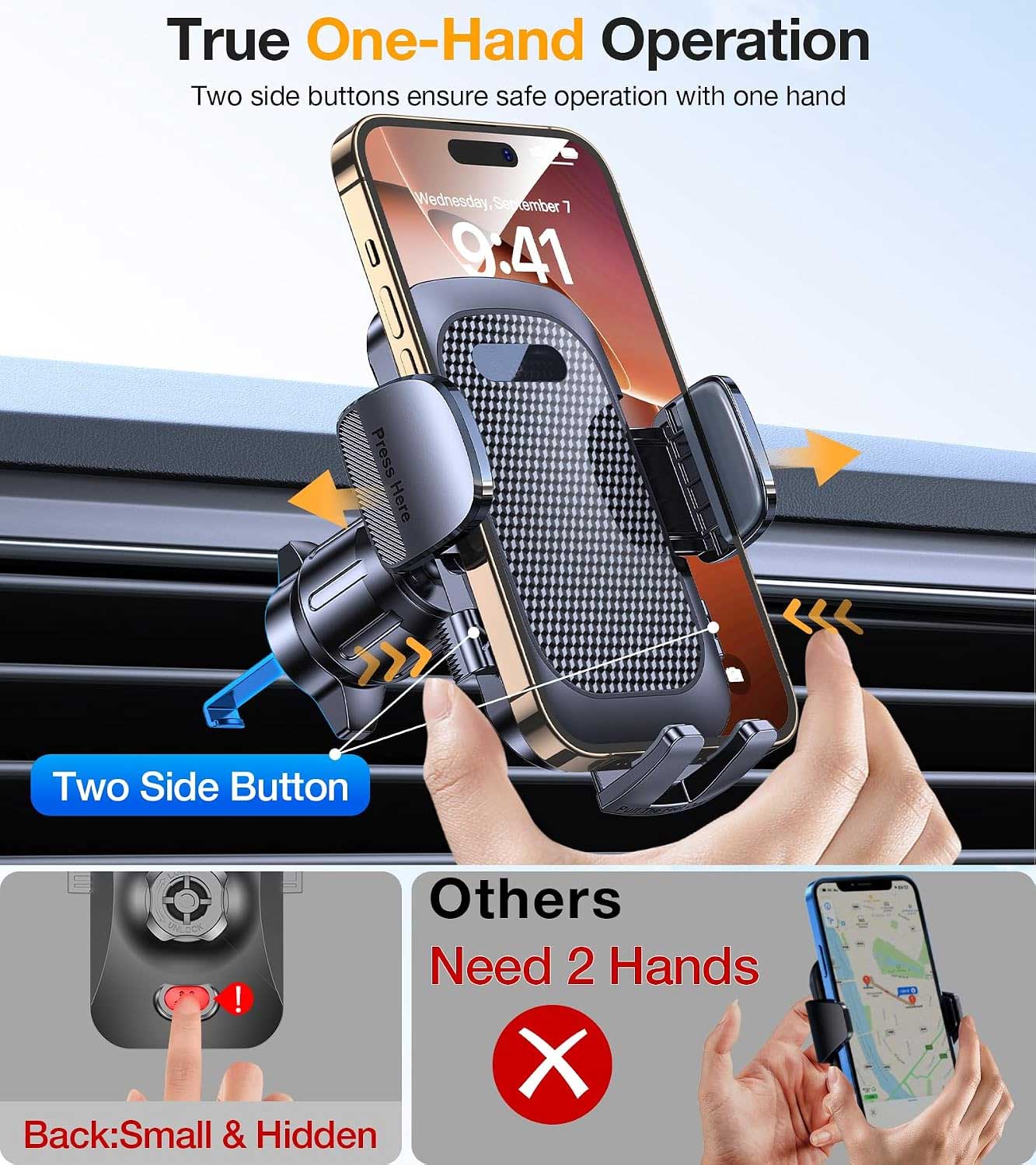 Car Mount Windshield Air Vent Adhesive Base Phone Holder Glass Cradle  - ONXW214 2564-6