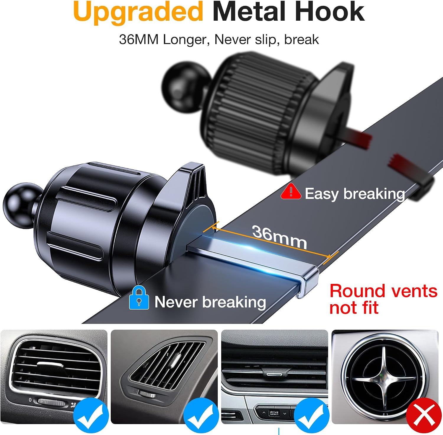 Car Mount Windshield Air Vent Adhesive Base Phone Holder Glass Cradle  - ONXW214 2564-9