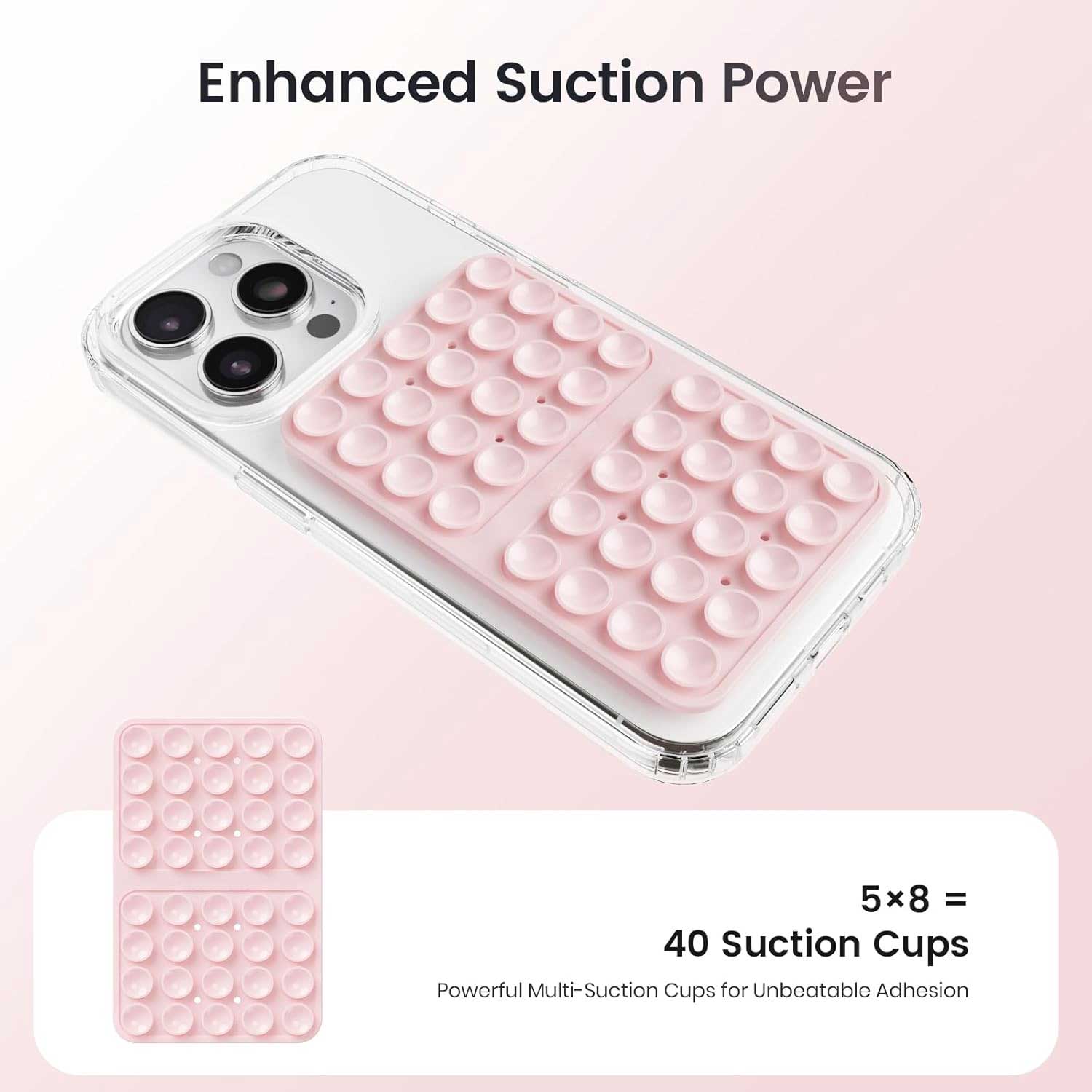 Pink Suction Holder  Non-Slip  Double Sided  For Glass Desktop Tile For Window Windshield  - ONXW263 2624-3