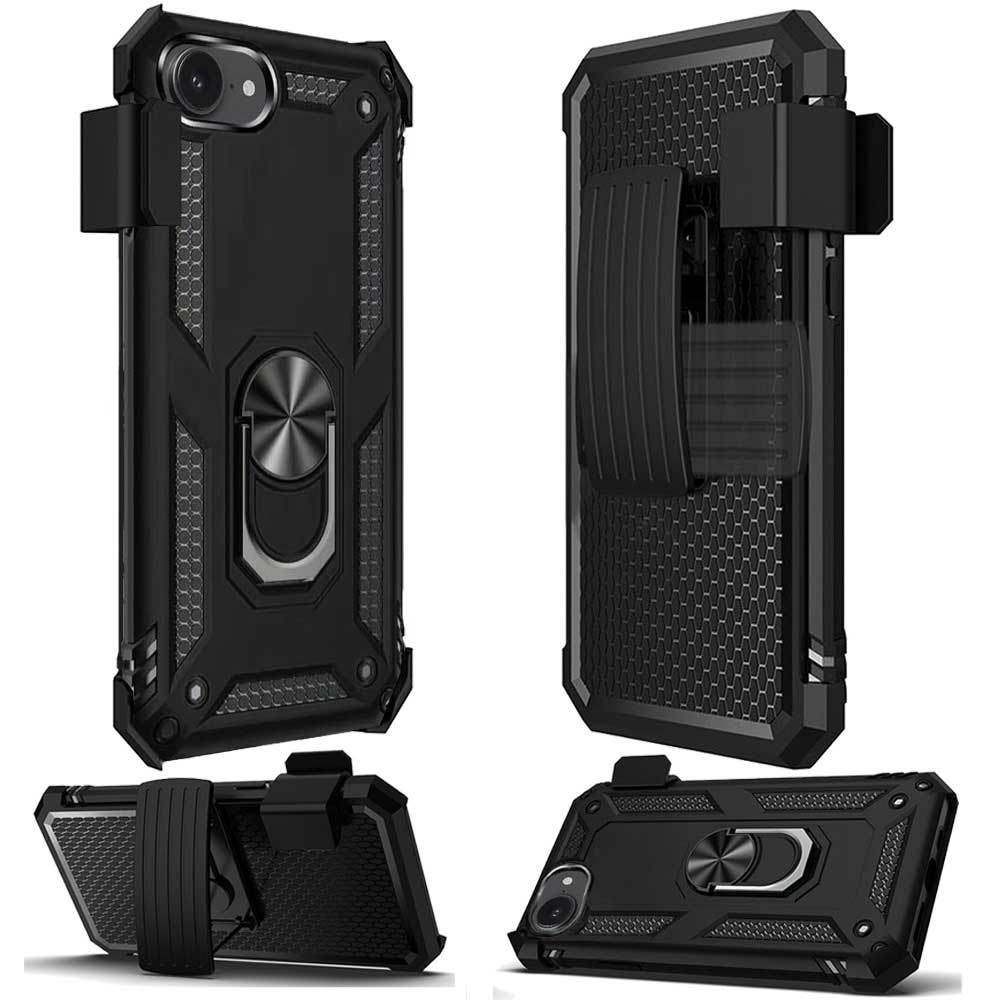 Case Belt Clip Holster Swivel Metal Ring Cover Kickstand Armor  - ONF16 2205-1