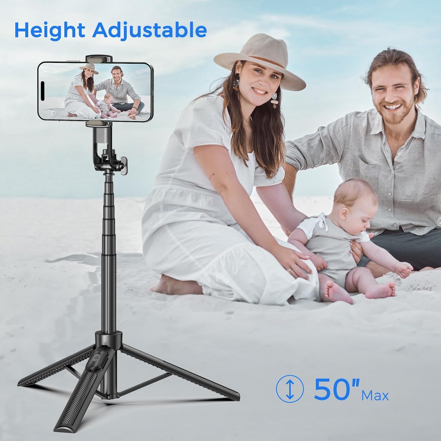 Selfie Stick  Wireless Built-in Tripod  Remote Shutter Stand Self-Portrait  - ONXW15 2351-2
