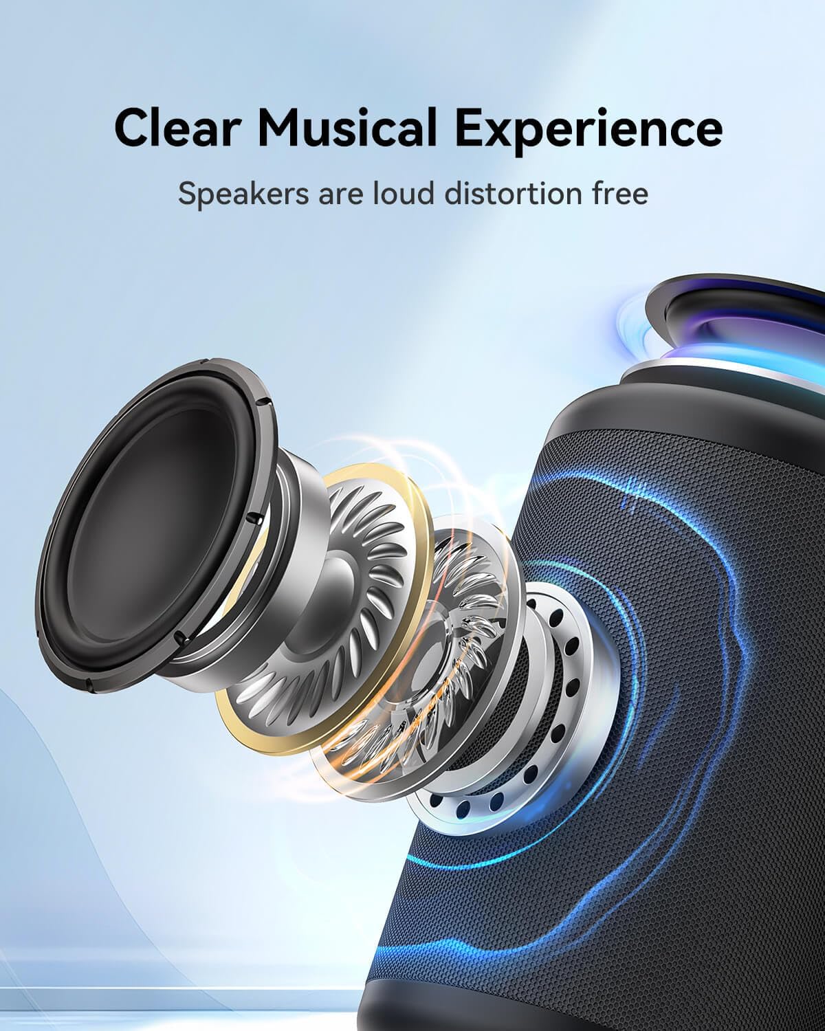 Wireless Speaker Portable Audio Multimedia Rechargeable Black  - ONXW222 2577-2