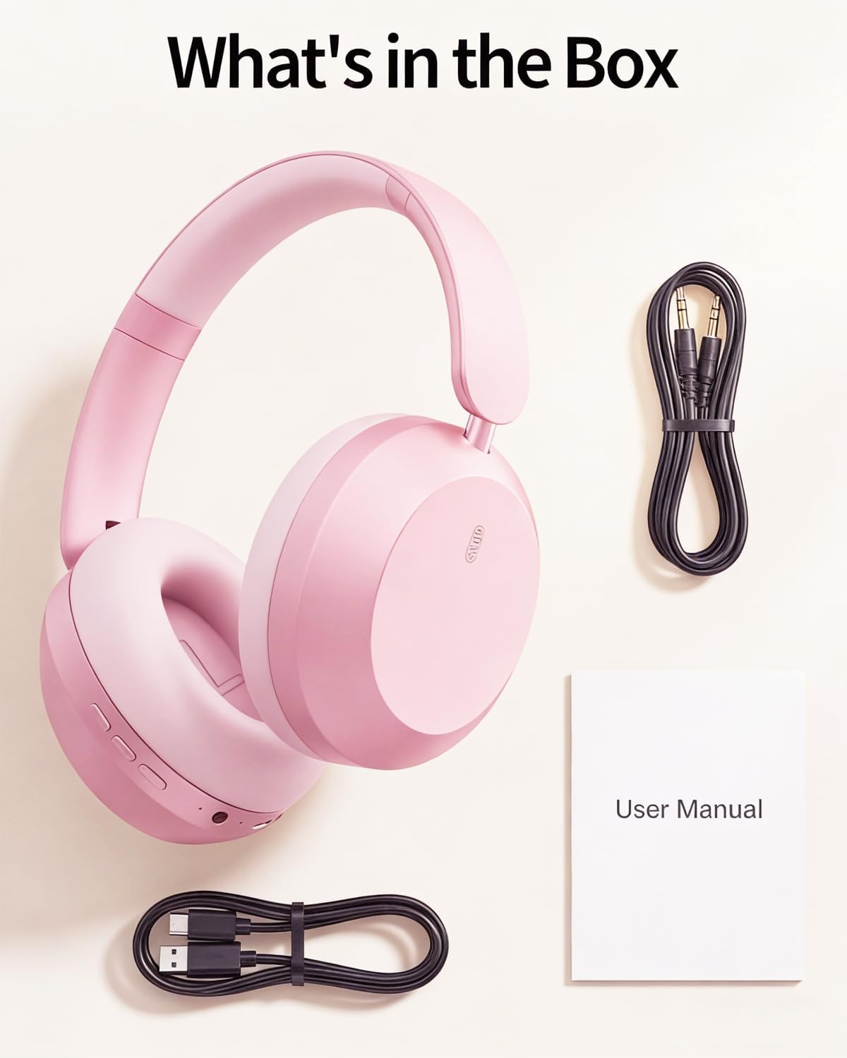Pink Wireless Headphones Foldable Headset w Mic Earphones Earbuds  - ONXW269 2630-7