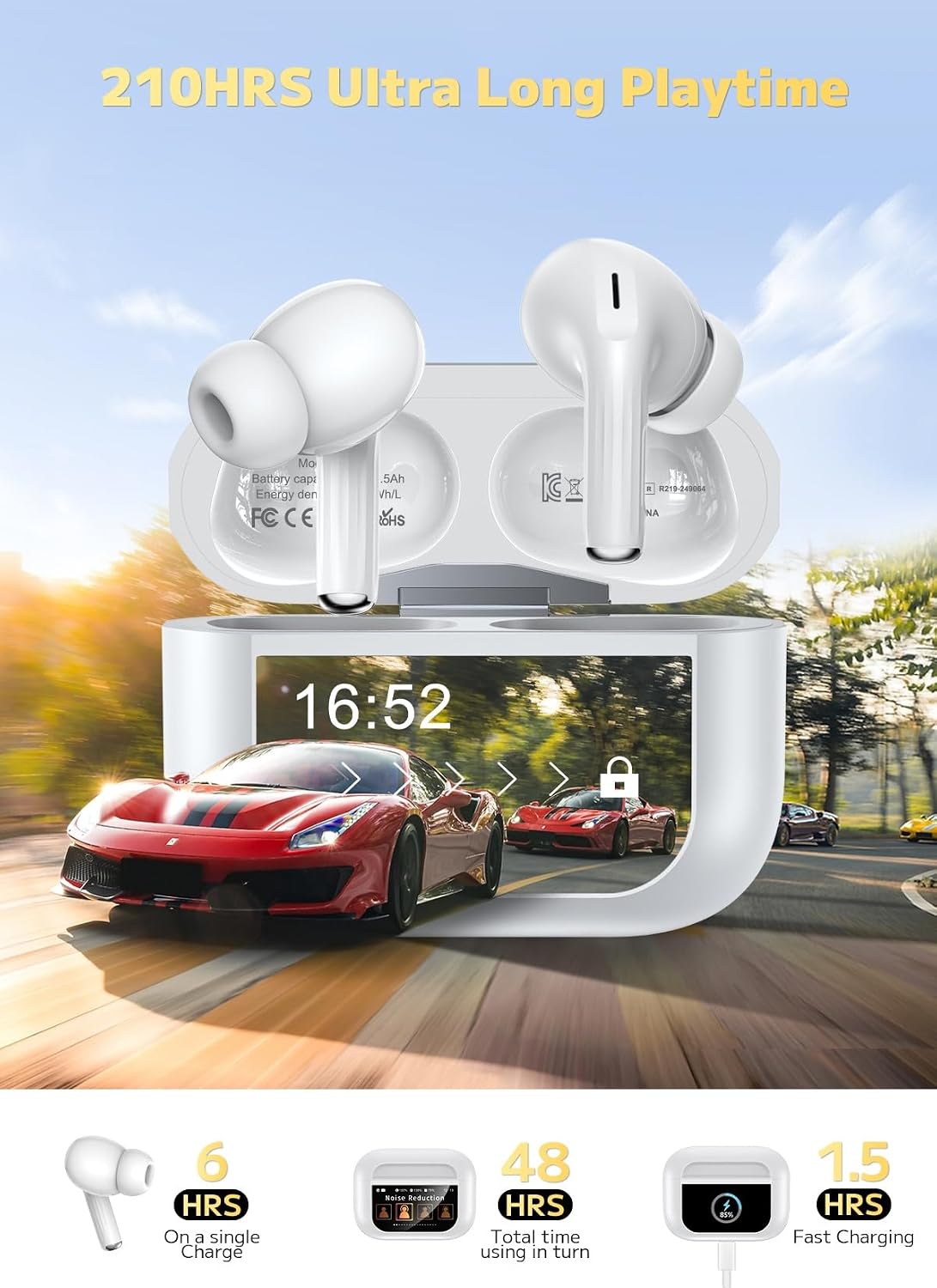 TWS Earphones Wireless Earbuds Headphone True Stereo Headset  - ONXW136 2485-5