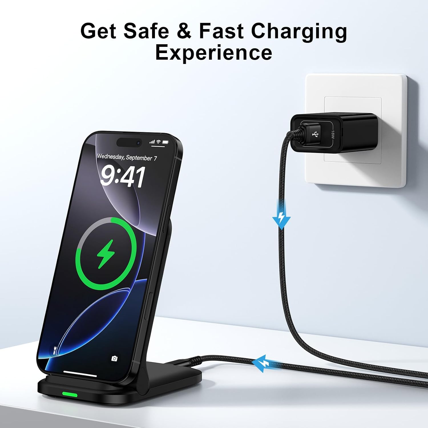 Foldable Wireless Charger 15W Fast Folding Stand Charging Pad  Slim  - ONXW204 2554-2
