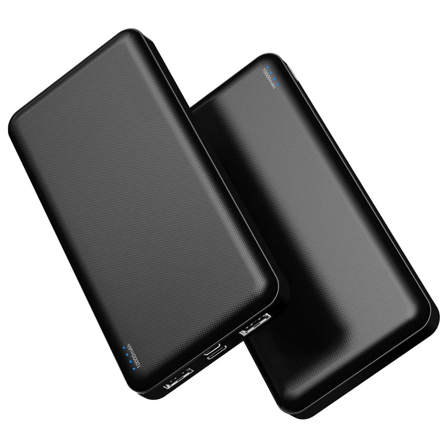 2 Pack 10000mAh Power Bank Backup Battery Portable Charger LED Indicators 2-Port USB 1-Port USB-C  - ONXW243 2599-1