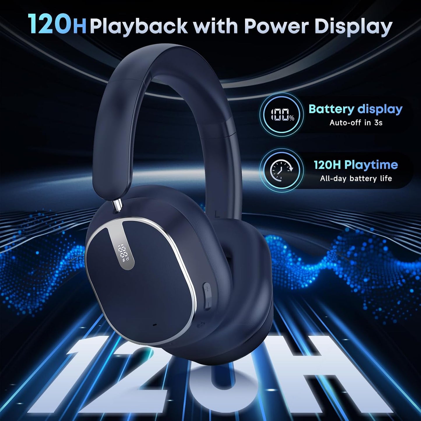 Wireless Headphones Foldable Headset w Mic Earphones Earbuds  - ONXW140 2489-4