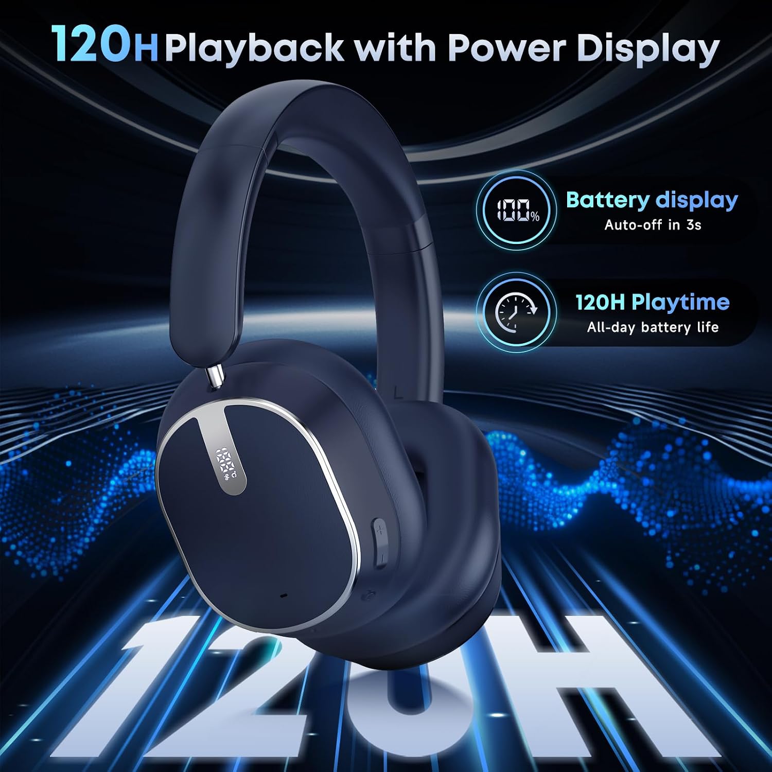 Wireless Headphones Foldable Headset w Mic Earphones Earbuds  - ONXW140 2489-4