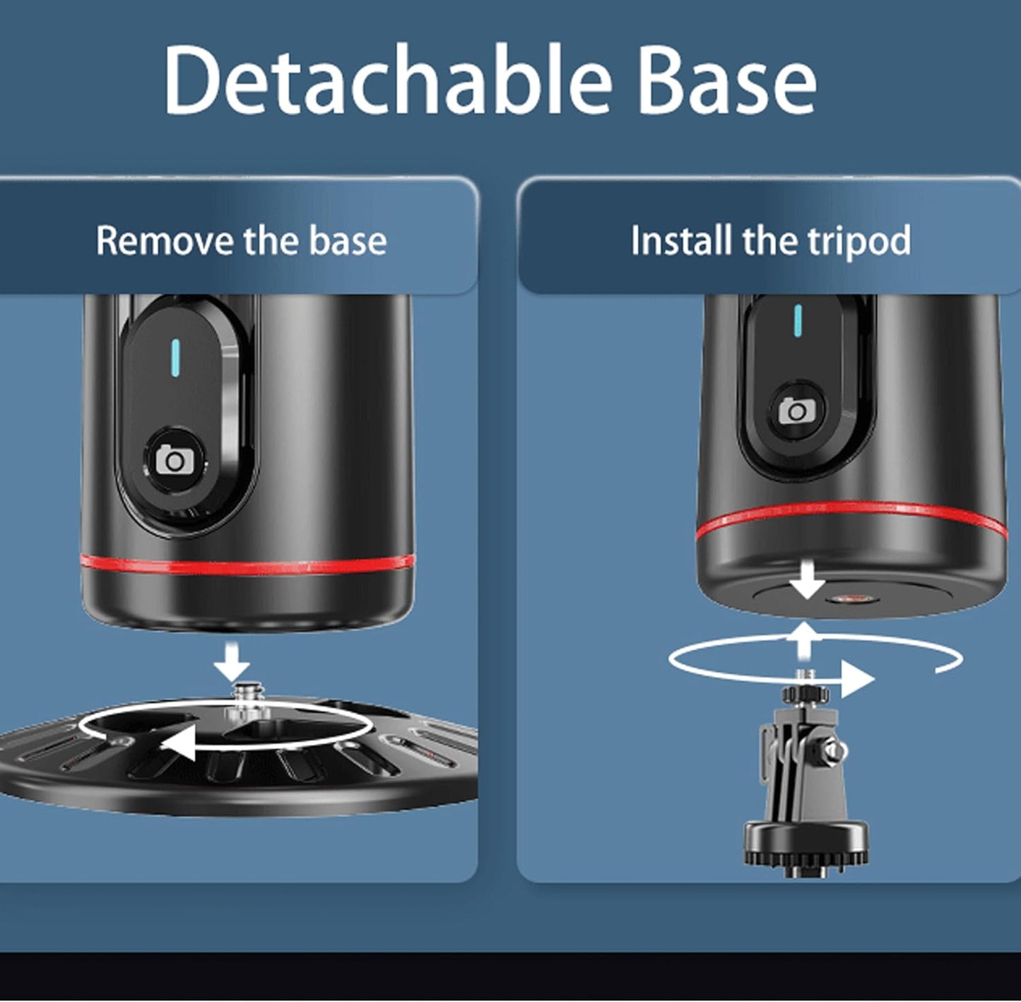 Auto Face Tracking Holder Phone Stand 360-degree Rotation Tripod Smart Camera Shooting Rechargeable Remote Shutter  - ONXW125 2473-8