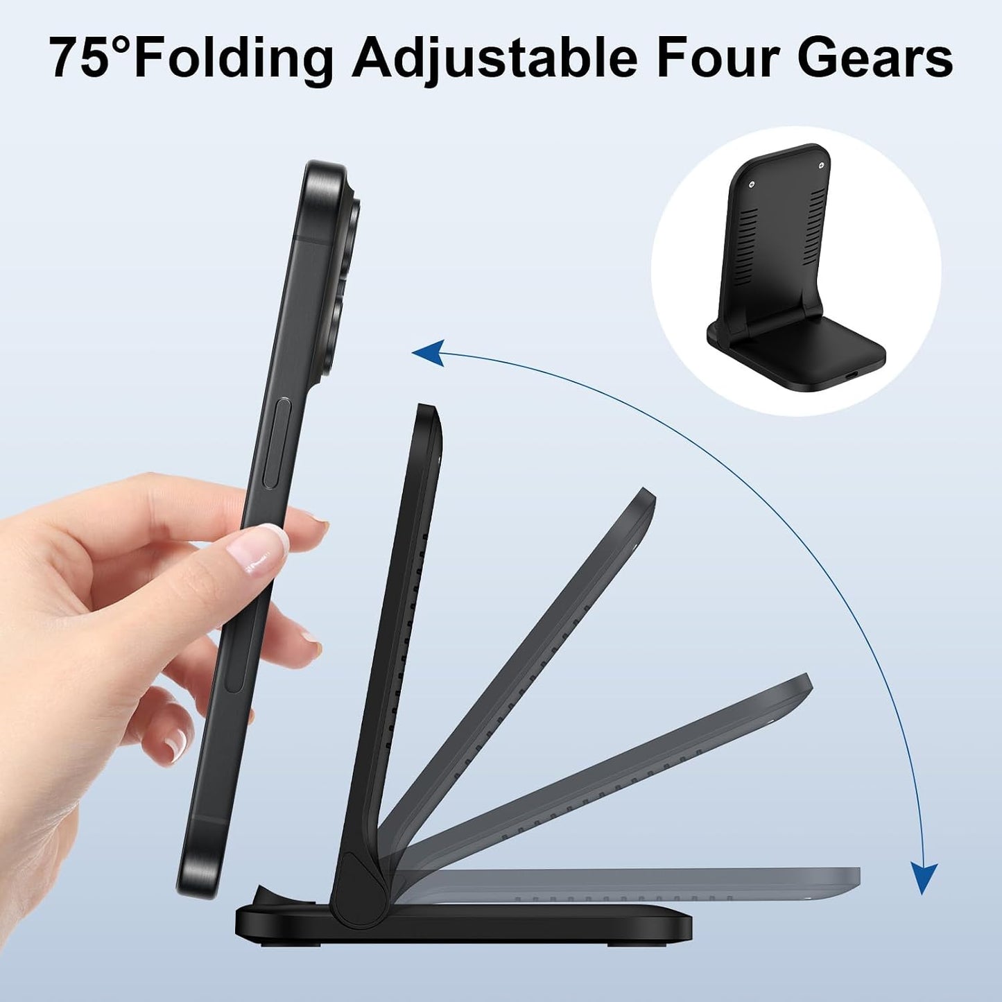 Foldable Wireless Charger 15W Fast Folding Stand Charging Pad  Slim  - ONXW204 2554-3