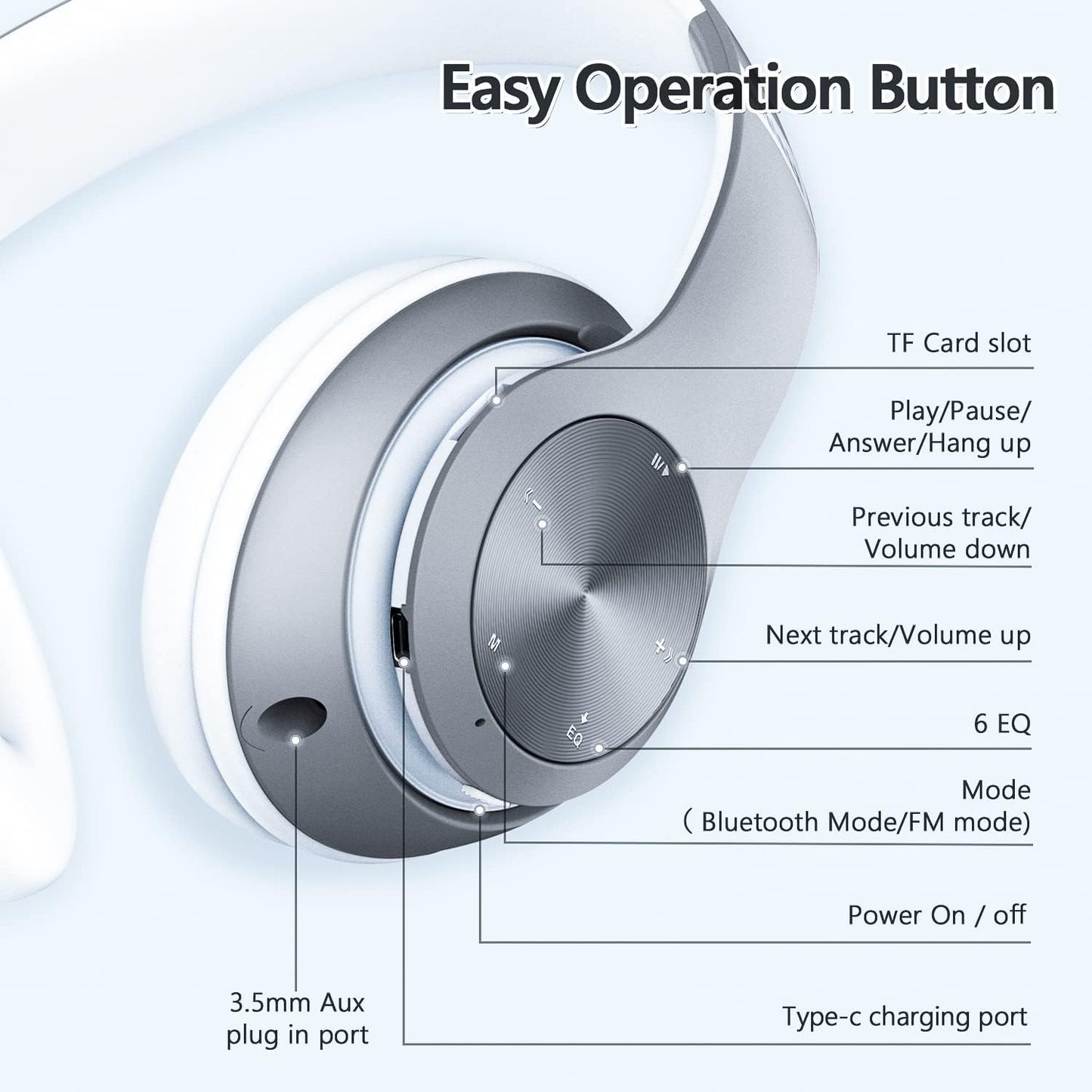 Wireless Headphones Foldable Headset w Mic Earphones Earbuds  - ONXW130 2478-4