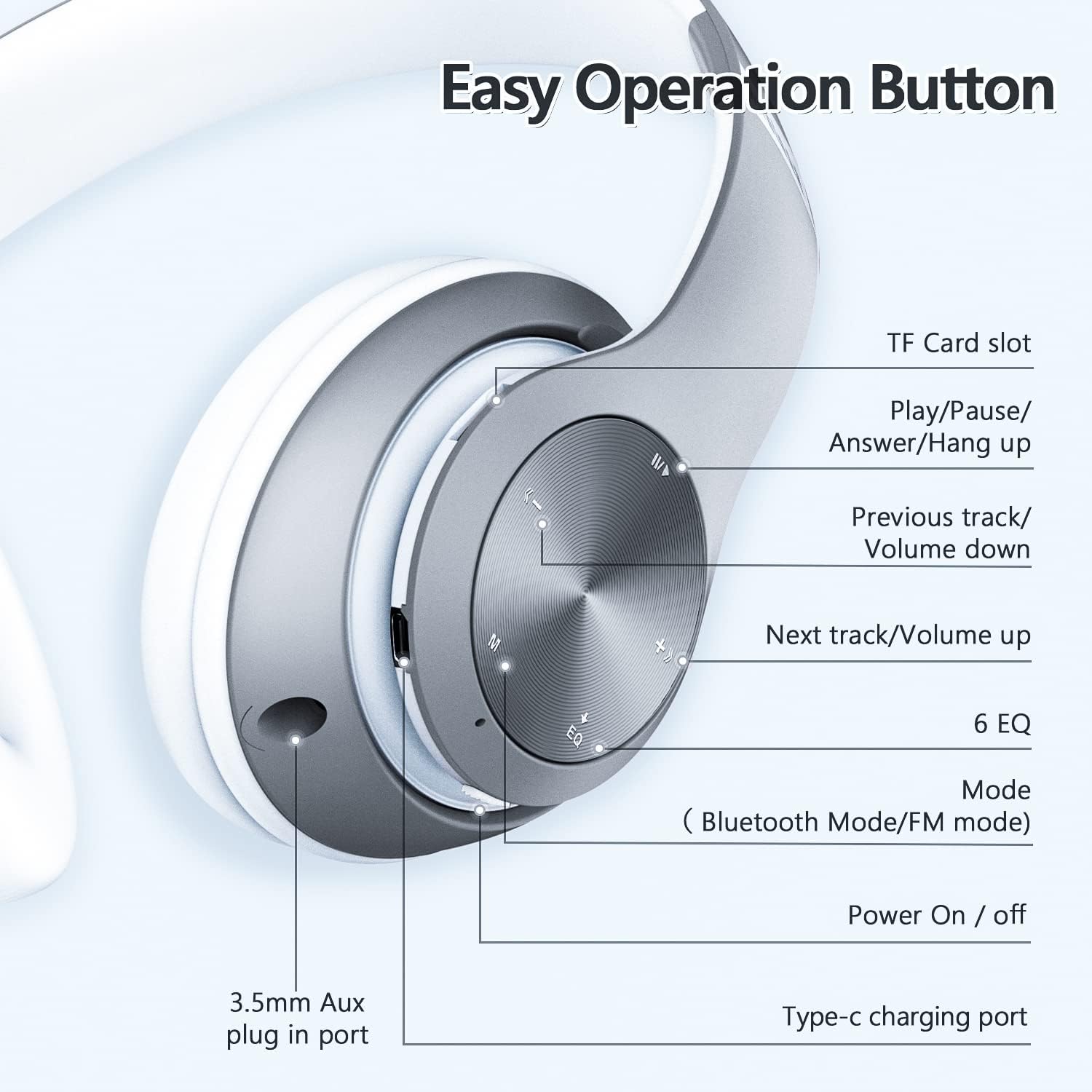 Wireless Headphones Foldable Headset w Mic Earphones Earbuds  - ONXW130 2478-4