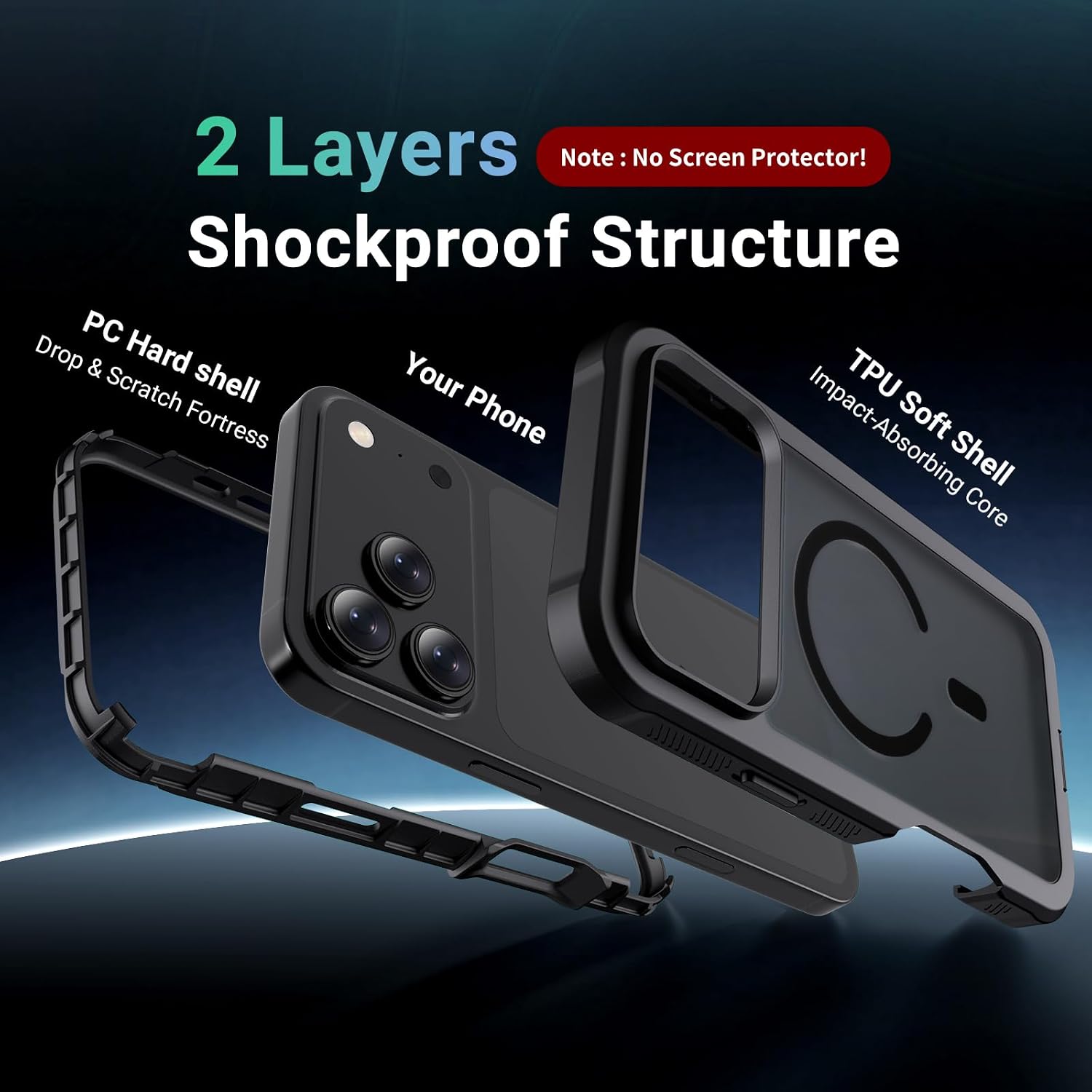 Magnetic Case Military Grade Heavy Duty Non-Slip Shockproof Dual Layer  - ONXW254 2611-3