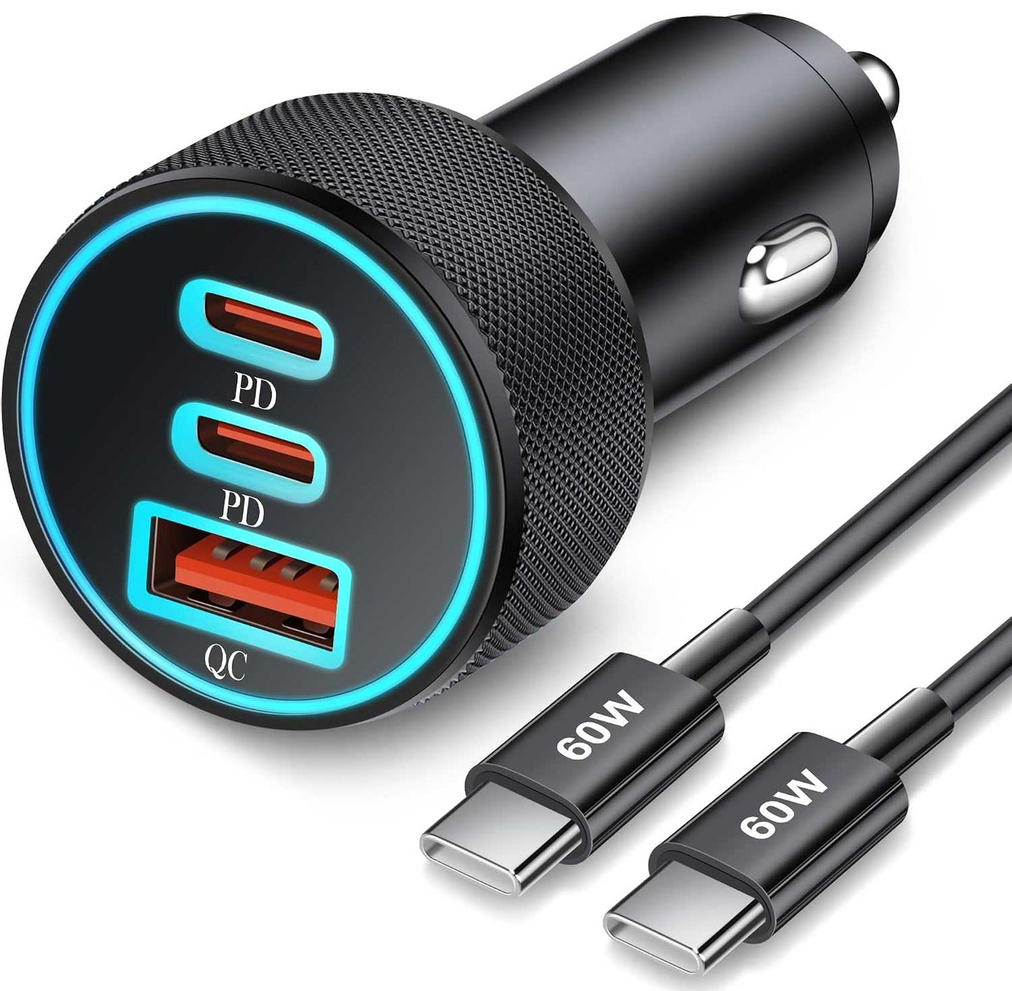  Quick Car Charger  67W 3-Port USB Cable Type-C PD Power Adapter  - ONXW279 2640-1