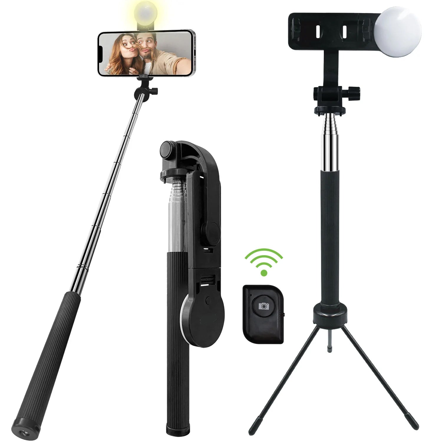 Selfie Stick Wireless Built-in Tripod Remote Shutter Stand Self-Portrait  - ONZ98 1712-8