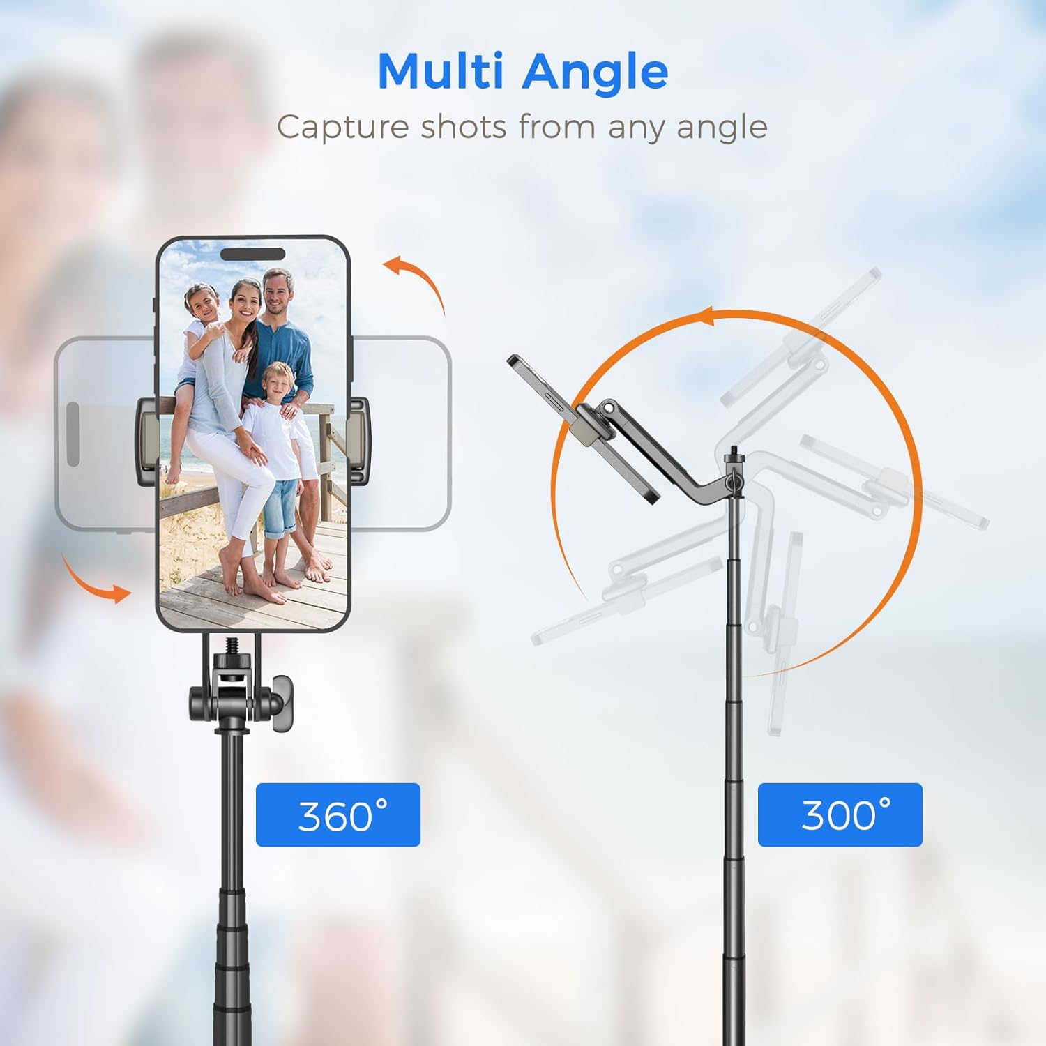 Selfie Stick  Wireless Built-in Tripod  Remote Shutter Stand Self-Portrait  - ONXW15 2351-4