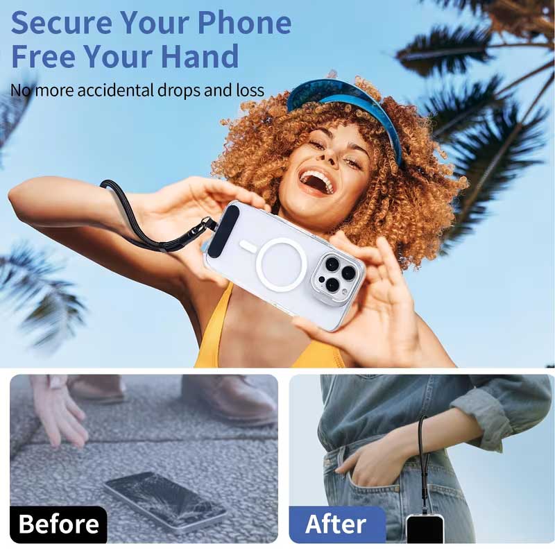 3 Pack Phone Lanyard Adjustable Wrist Straps For Phone Cases  Black  - ONXW262 2623-5