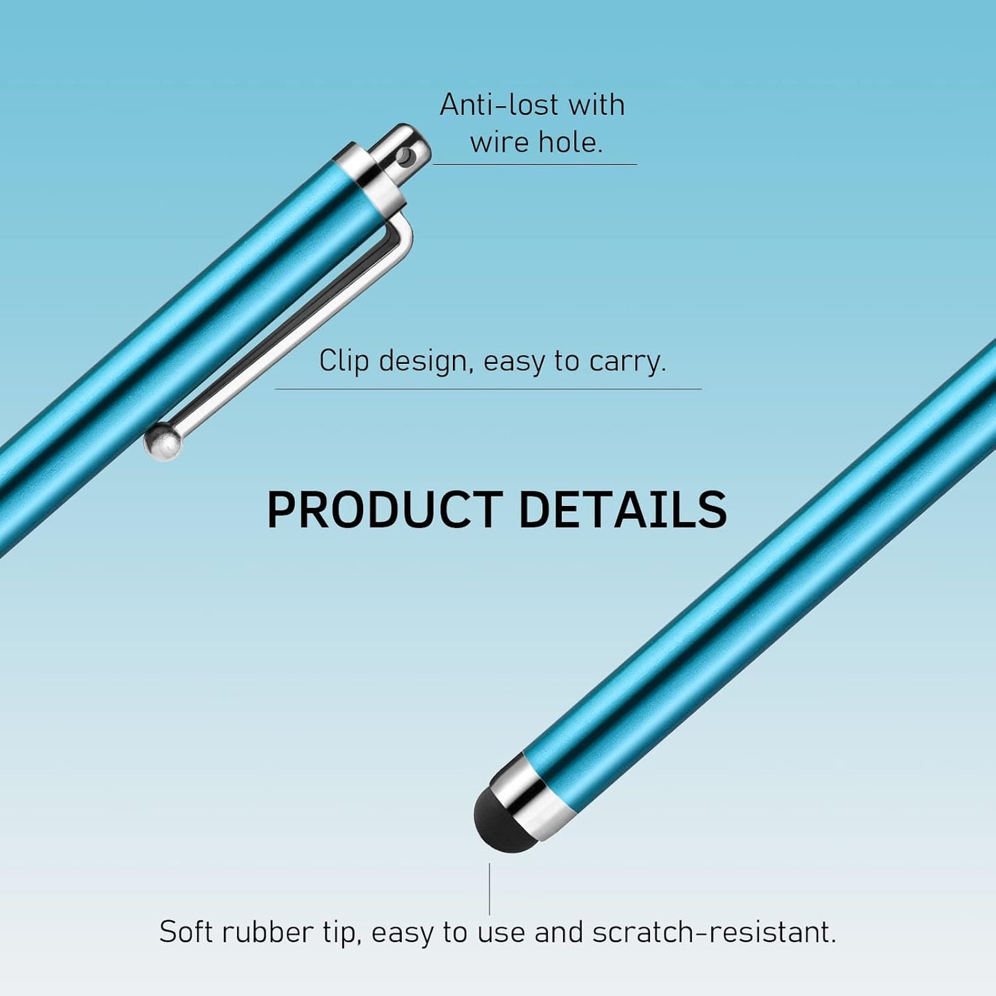 Colorful 10 Pack Stylus Touch Pen Compact Lightweight Rubber  - ONXW270 2631-2