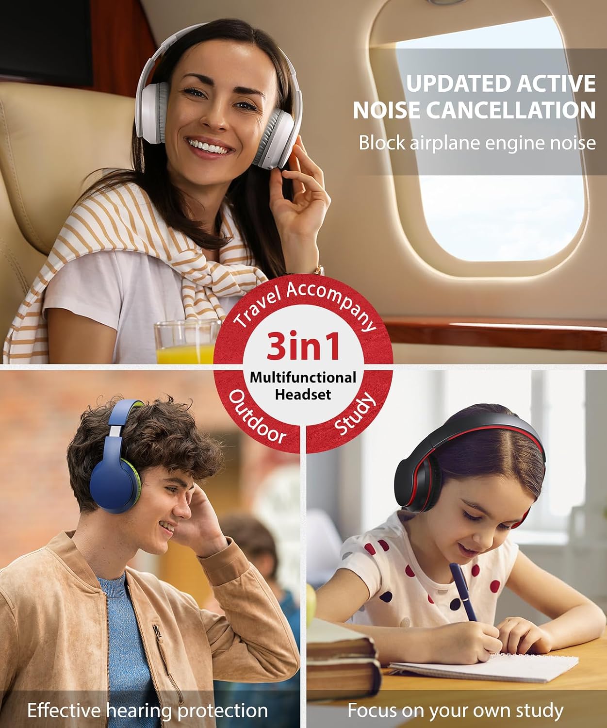 Wireless Headphones Foldable Headset w Mic Earphones Earbuds  - ONXW133 2482-7