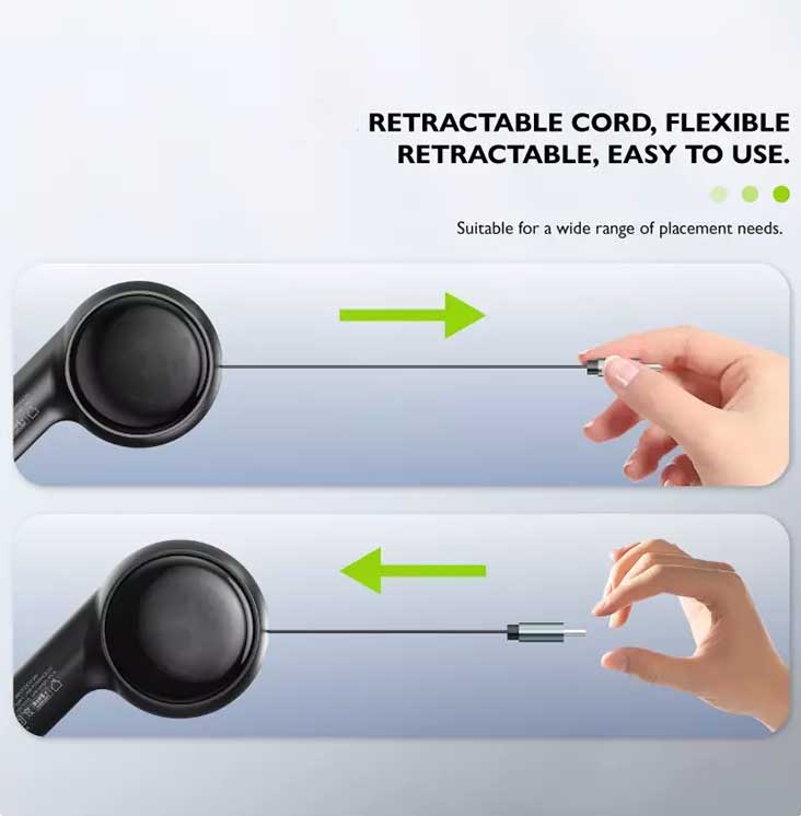 30W Car Charger Retractable 3 Amp Type-C 2-Port USB Fast Charge   - ONK38 2241-5