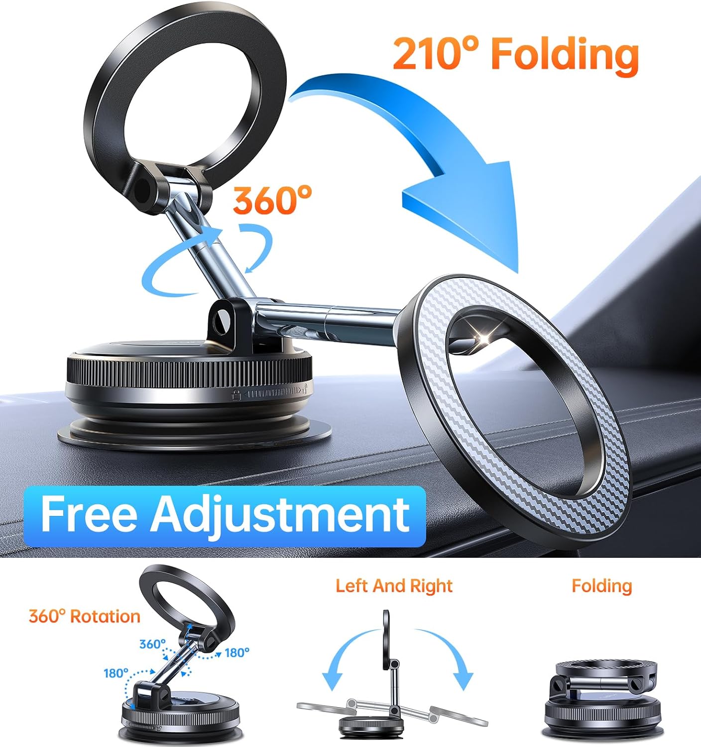 Vacuum Magnetic Phone Holder Mount Suction Folding  Windshield  - ONXW216 2566-5