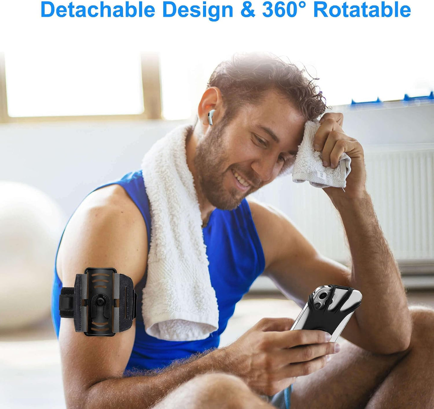 Rotatable Running Armband Detachable 360-degree Rotating Gym Workout Exercising Walking  - ONXW200 2550-6