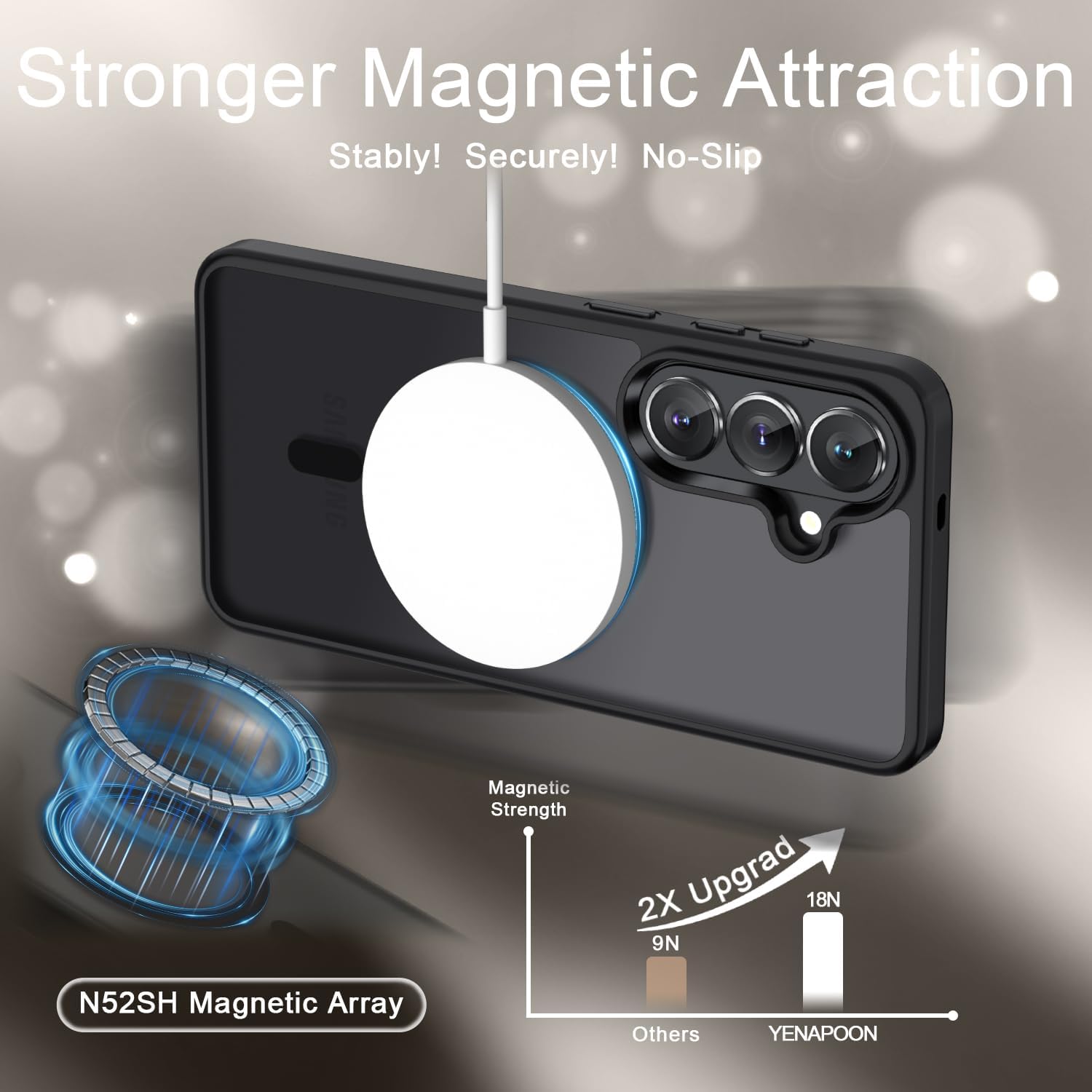 Magnetic Case Cover With Glass Screen Protector Armor Drop-Proof Defender  - ONXW1 2337-2