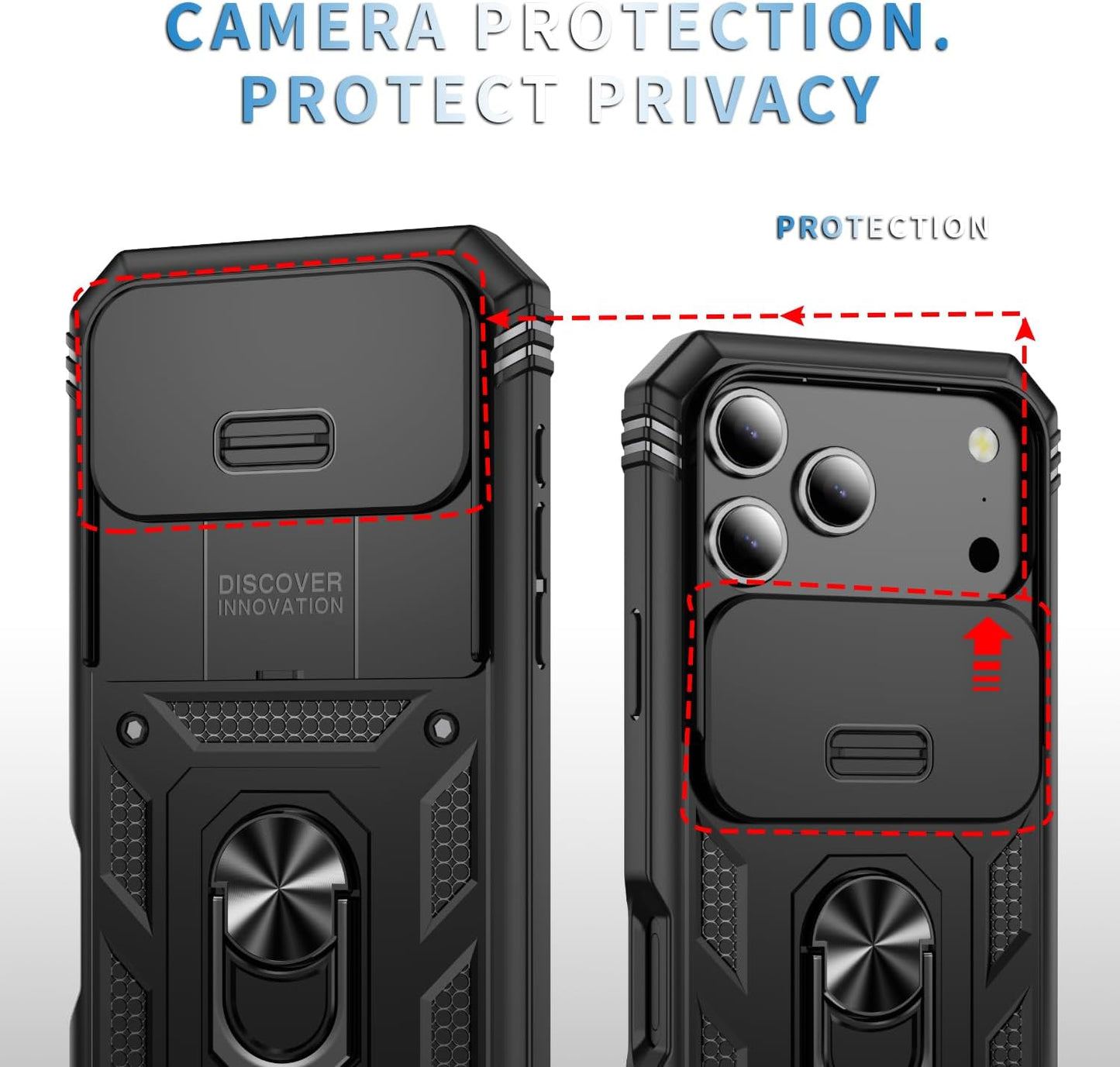 Hybrid Case Cover Metal Ring Lens Protects Kickstand Shockproof Armor  - ONXW106 2448-4