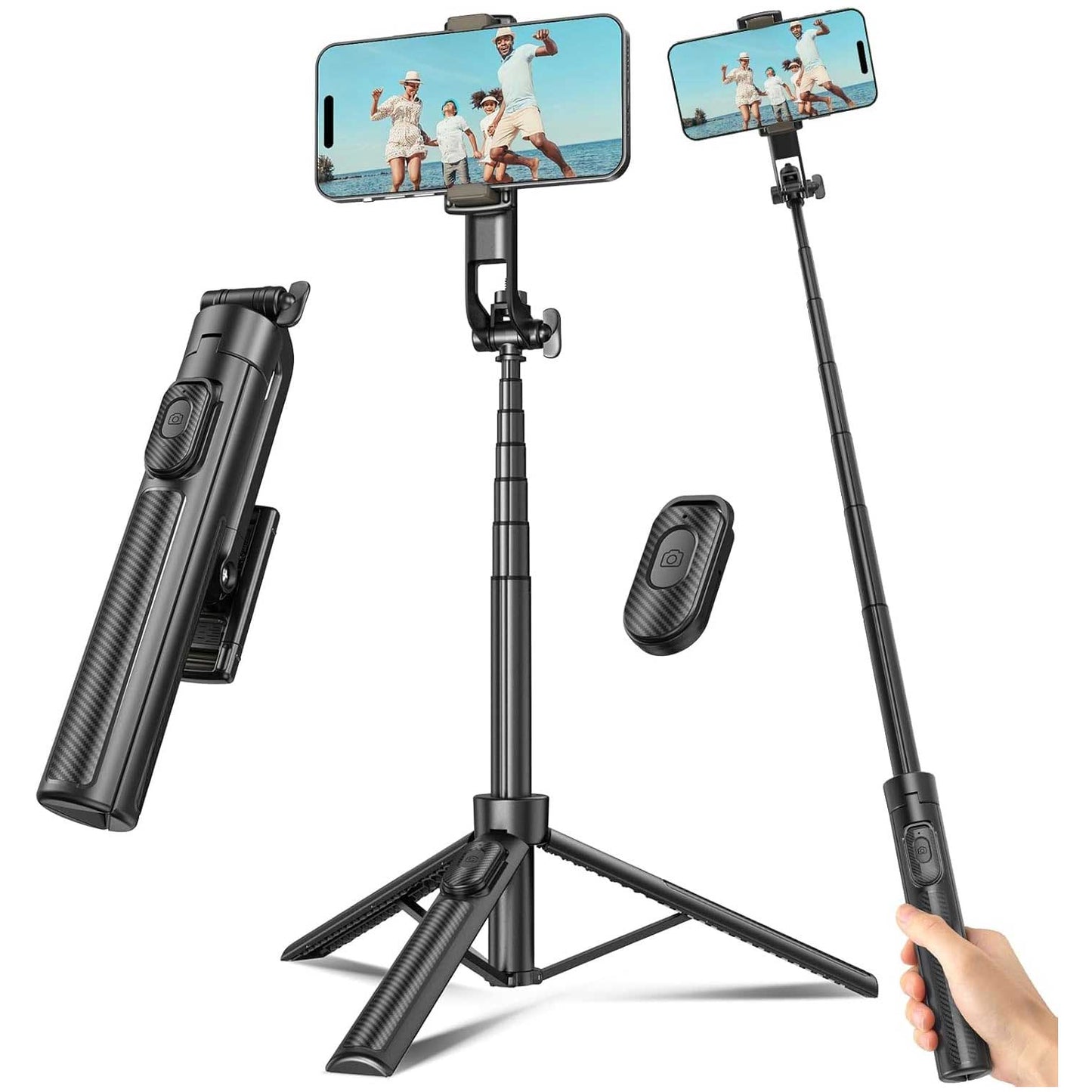 Selfie Stick  Wireless Built-in Tripod  Remote Shutter Stand Self-Portrait  - ONXW15 2351-1