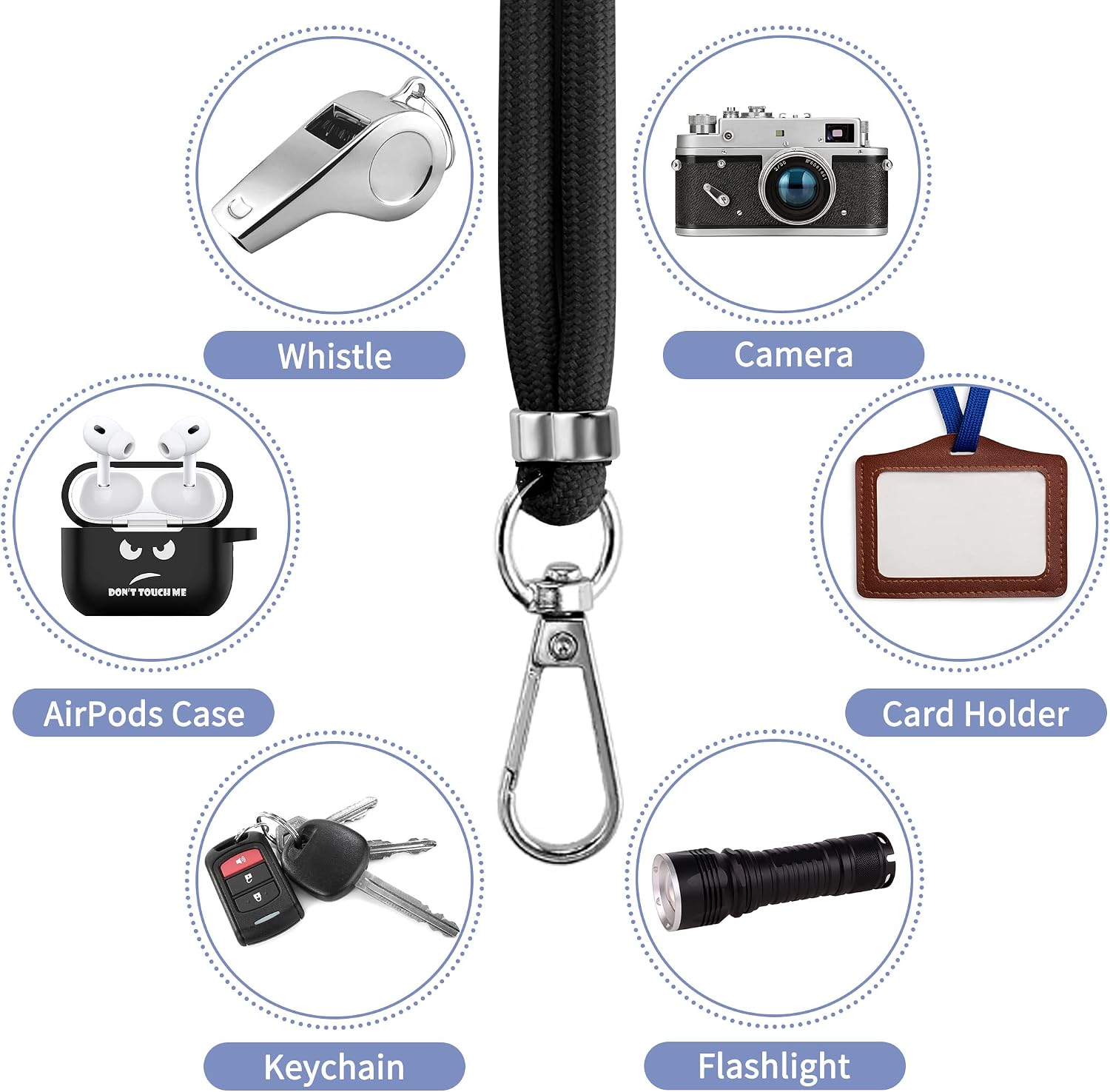 Black 2 Pack Phone Lanyard Holder Adjustable 1 Pcs Neck Straps 1 Pcs Wrist Straps For Phone Cases  - ONXW273 2634-7