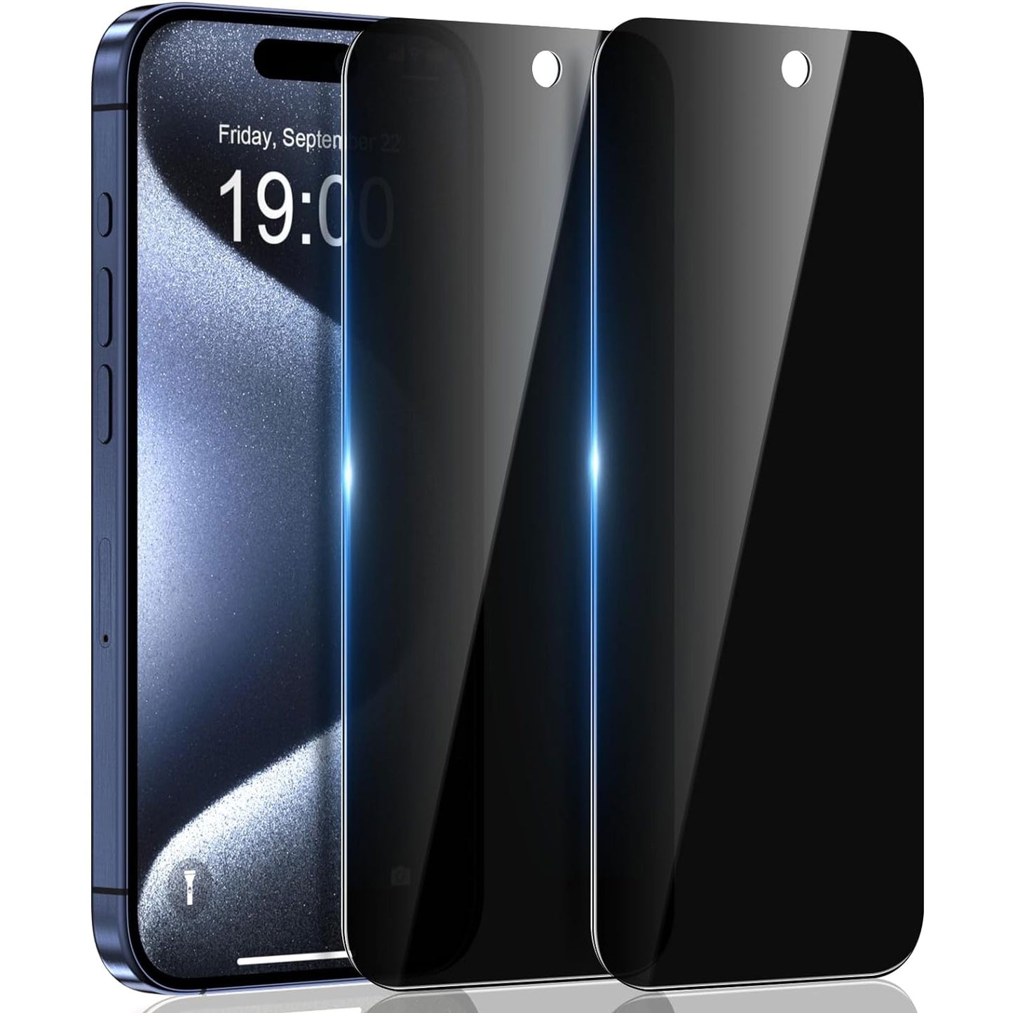 2 Pack Privacy Screen Protector Tempered Glass Curved  Anti-Spy   Anti-Peep   3D Edge   - ON2V89 2128-1