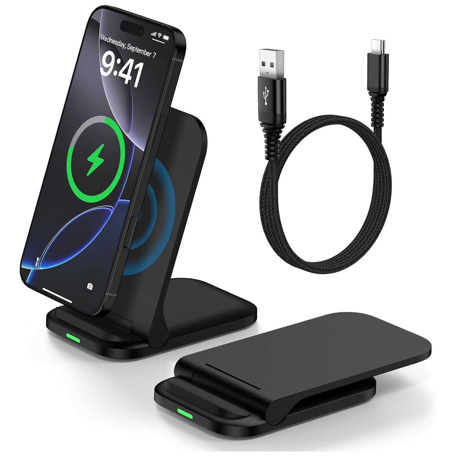 Foldable Wireless Charger 15W Fast Folding Stand Charging Pad  Slim  - ONXW204 2554-1