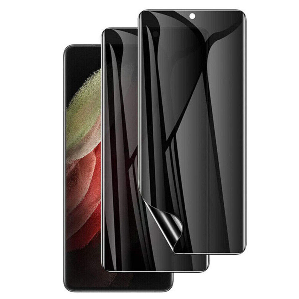 2 Pack Privacy Screen Protector TPU Film Fingerprint Works Anti-Spy Anti-Peep 3D Edge  - ON2V45 2068-1