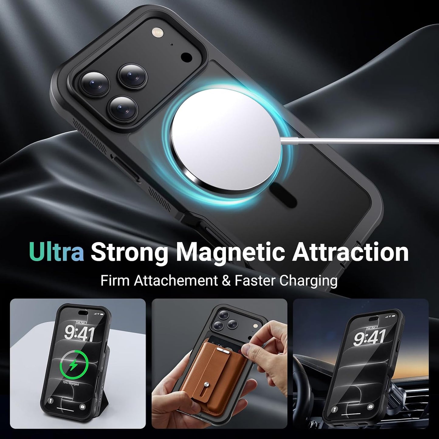 Magnetic Case Military Grade Heavy Duty Non-Slip Shockproof Dual Layer  - ONXW255 2612-5