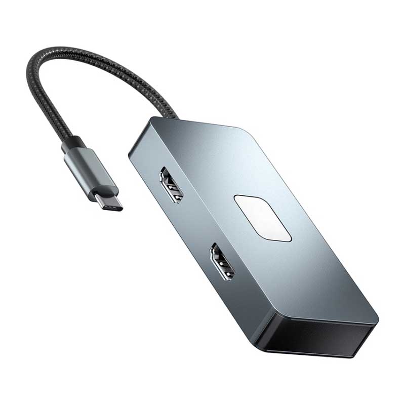 2 Port HDMI TV Adapter 7-in-1 USB-C Hub TYPE-C PD Charger Audio Video Projector Converter   - ONZ88 2212-3