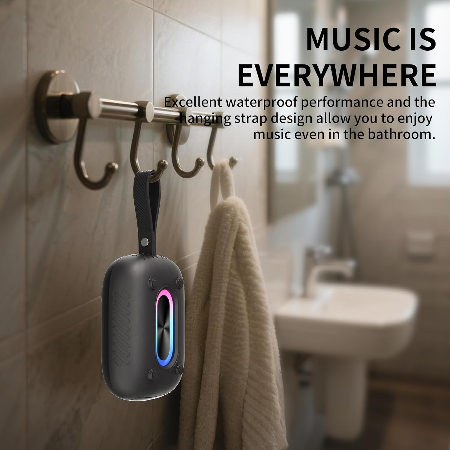 Waterproof Shower  Wireless Speaker Audio  Multimedia Black  - ONXW221 2576-3