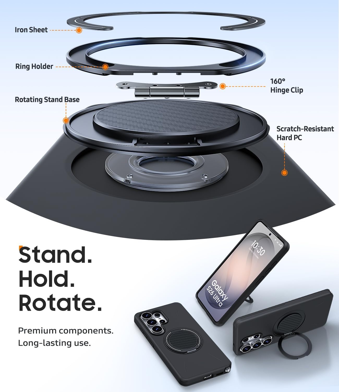 Magnetic Ring Case  360 Degree Rotate  Cover Armor Drop-Proof  Defender  - ONXW6 2342-5