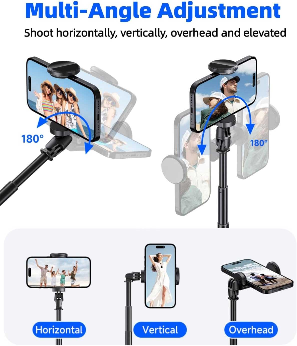 Tripod Selfie Stick Wireless Monopod Remote Shutter Built-in Self-Portrait  - ONV91 2332-4