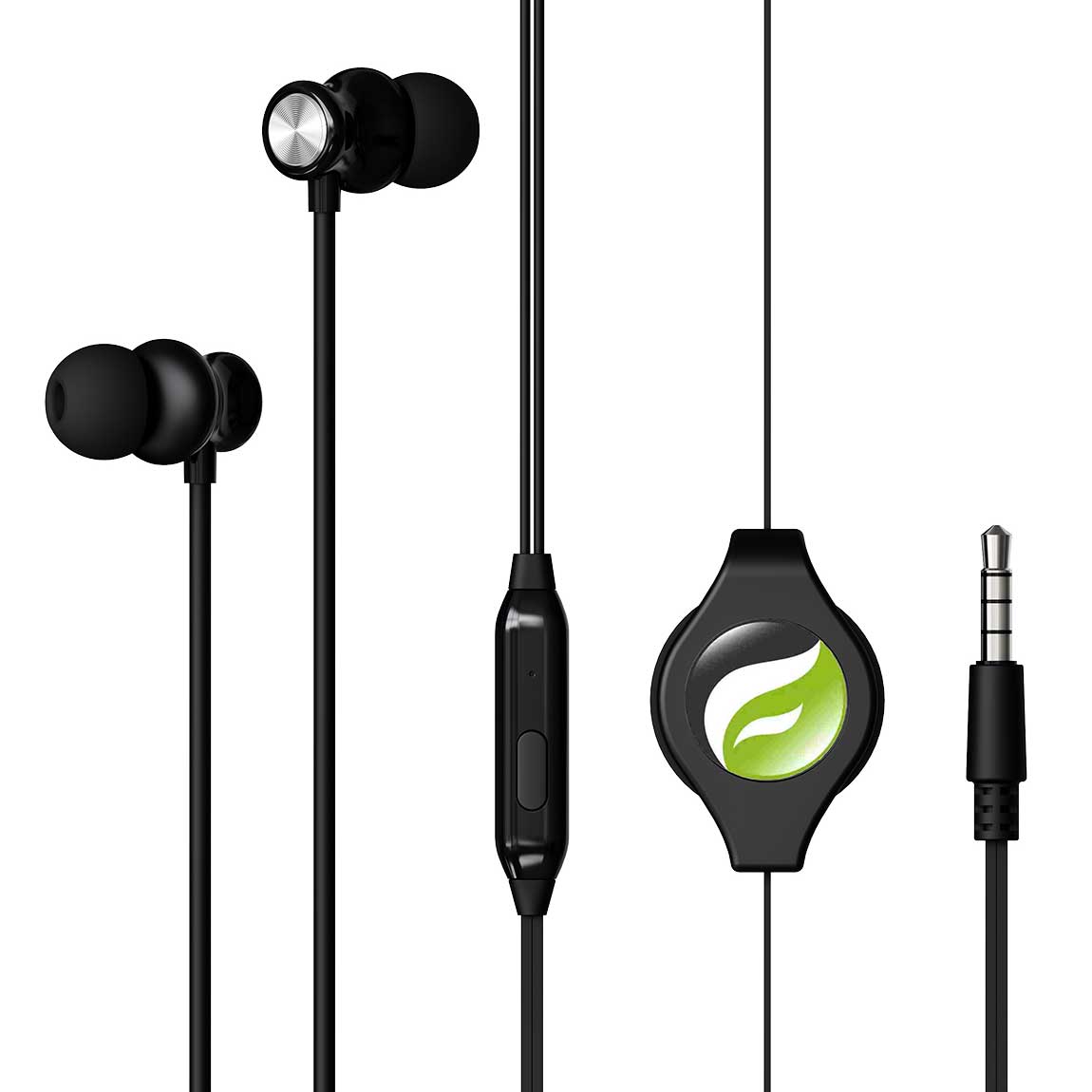 Retractable Earphones Headphones Hands-free  Earbuds 3.5mm w Mic Headset  - OND51 2328-1