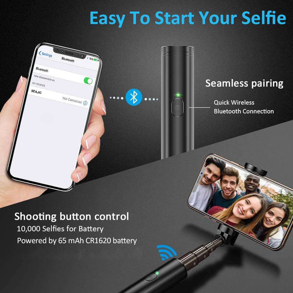  Selfie Stick  Wireless Lightweight Aluminum  Remote Shutter   Self-Portrait  Extendable  - ONG36 2033-4