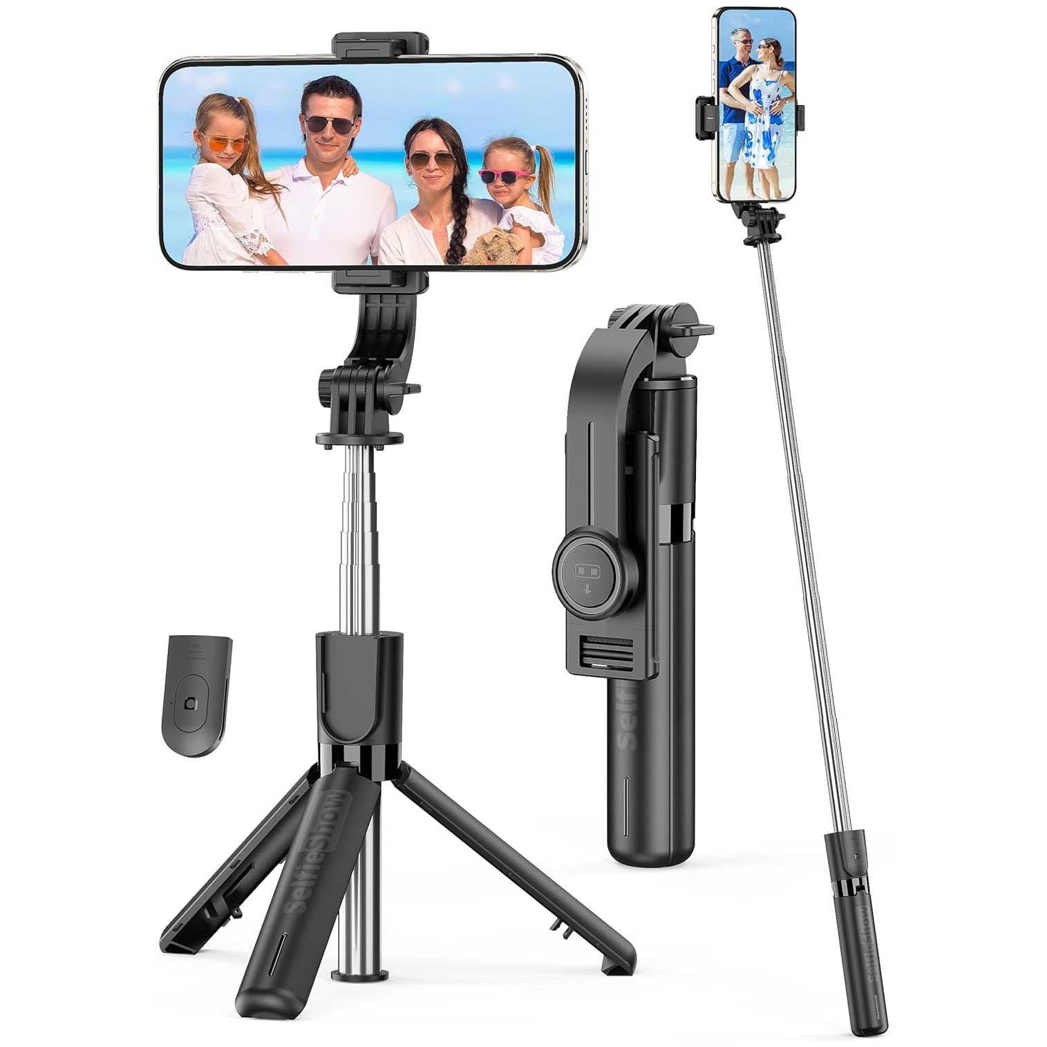 Selfie Stick  Wireless Built-in Tripod Remote Shutter Stand Self-Portrait  - ONXW14 2350-1