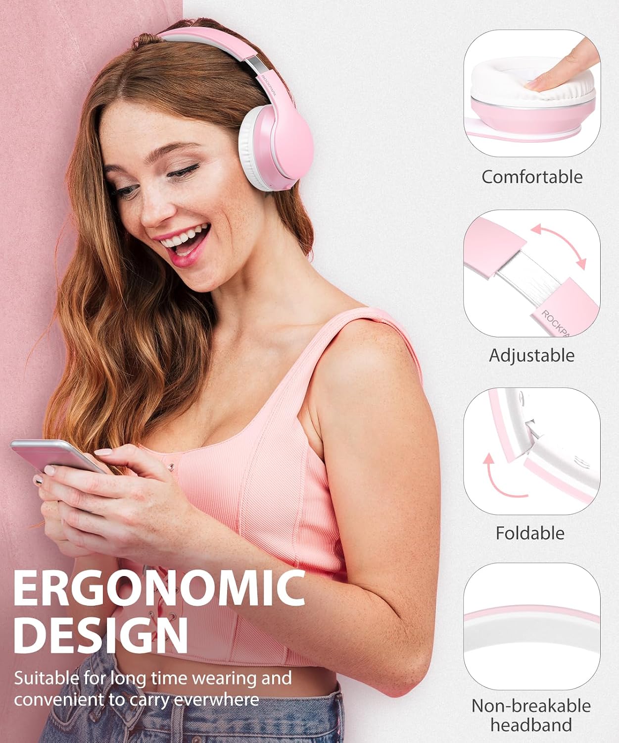 Wireless Headphones Foldable Headset w Mic Earphones Earbuds  - ONXW134 2483-2