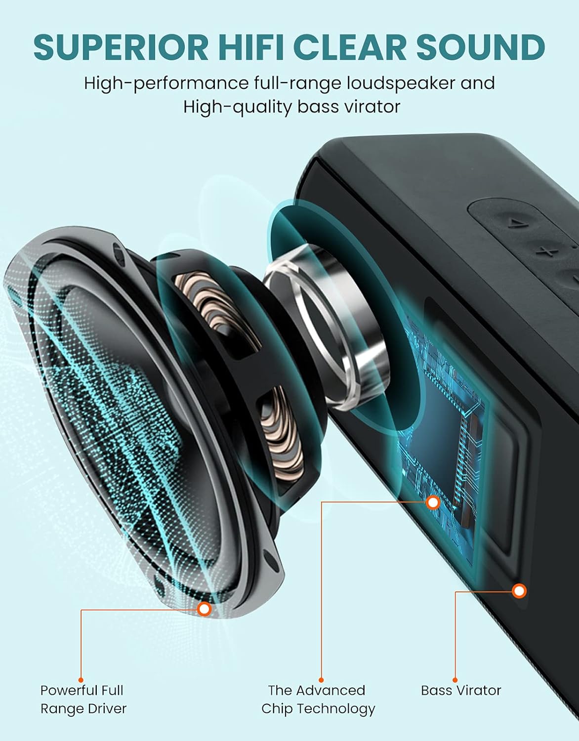 Wireless Speaker Hands-free Microphone  Audio Multimedia Rechargeable  Black  - ONXW16 2352-2